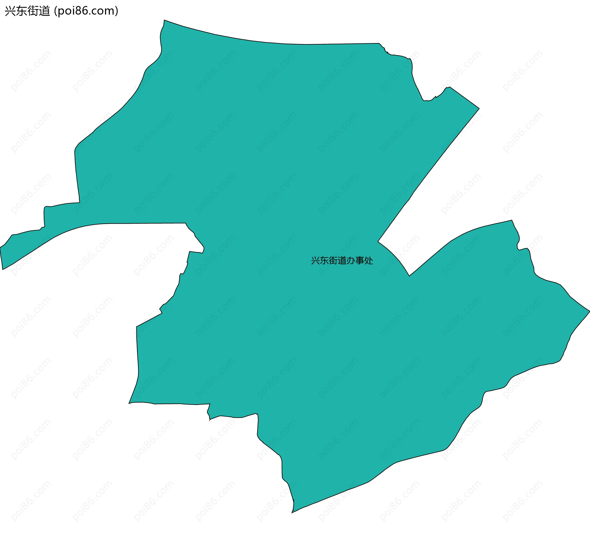 兴东街道边界地图(五级行政区划)