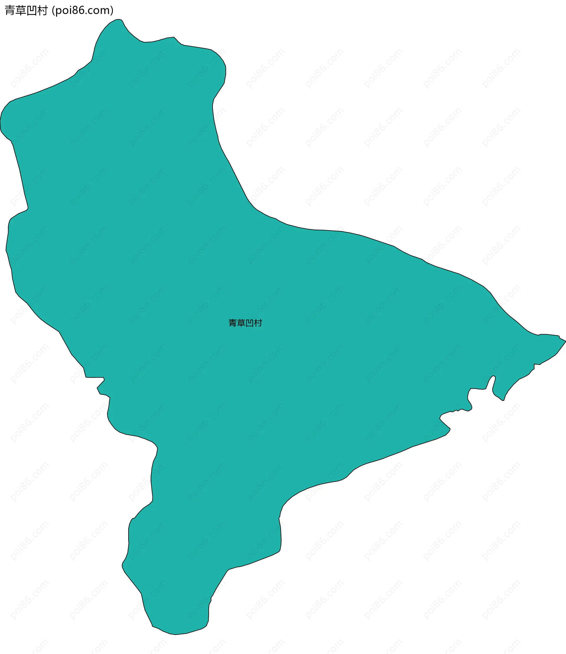 青草凹村边界地图