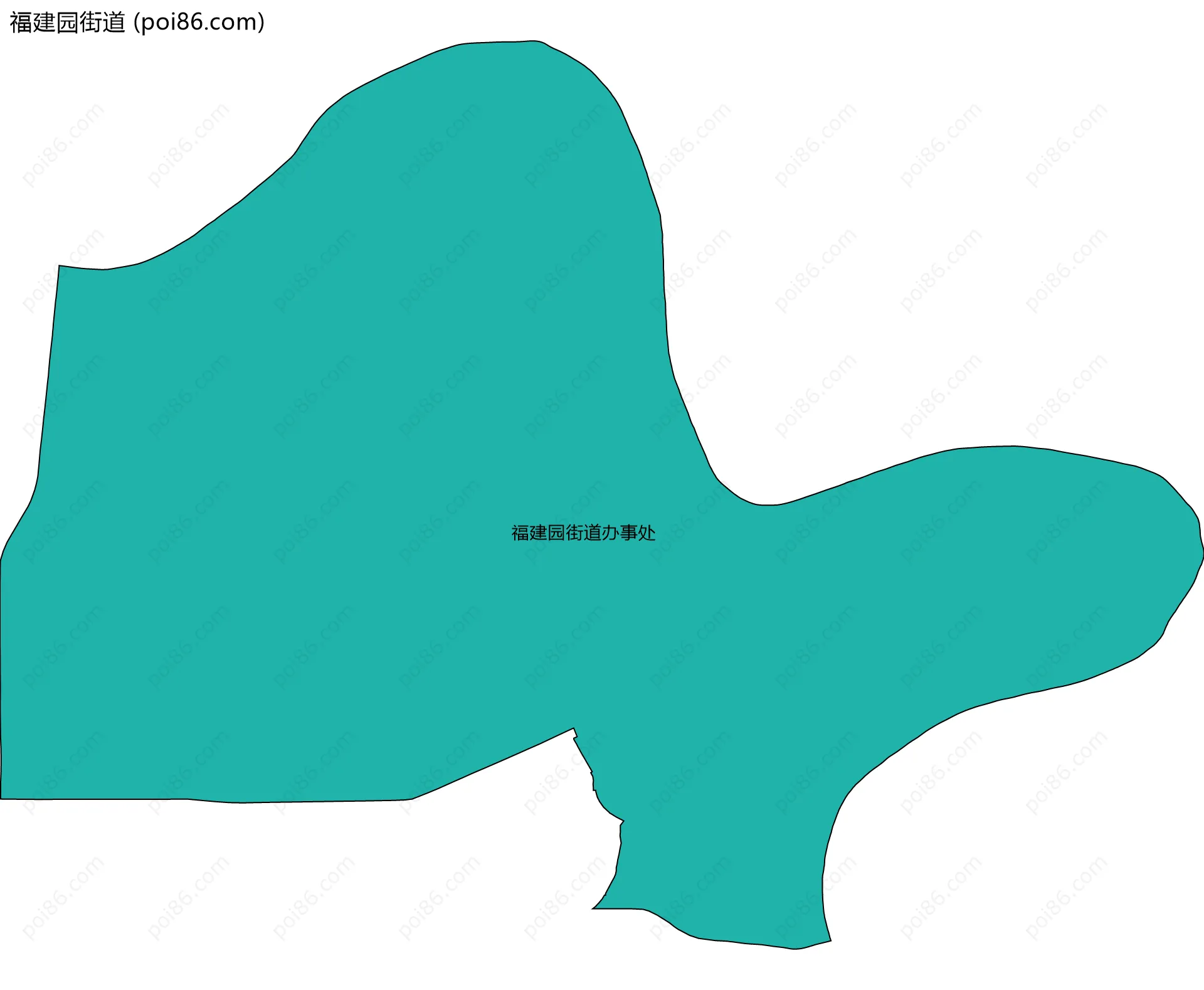 福建园街道边界地图(五级行政区划)