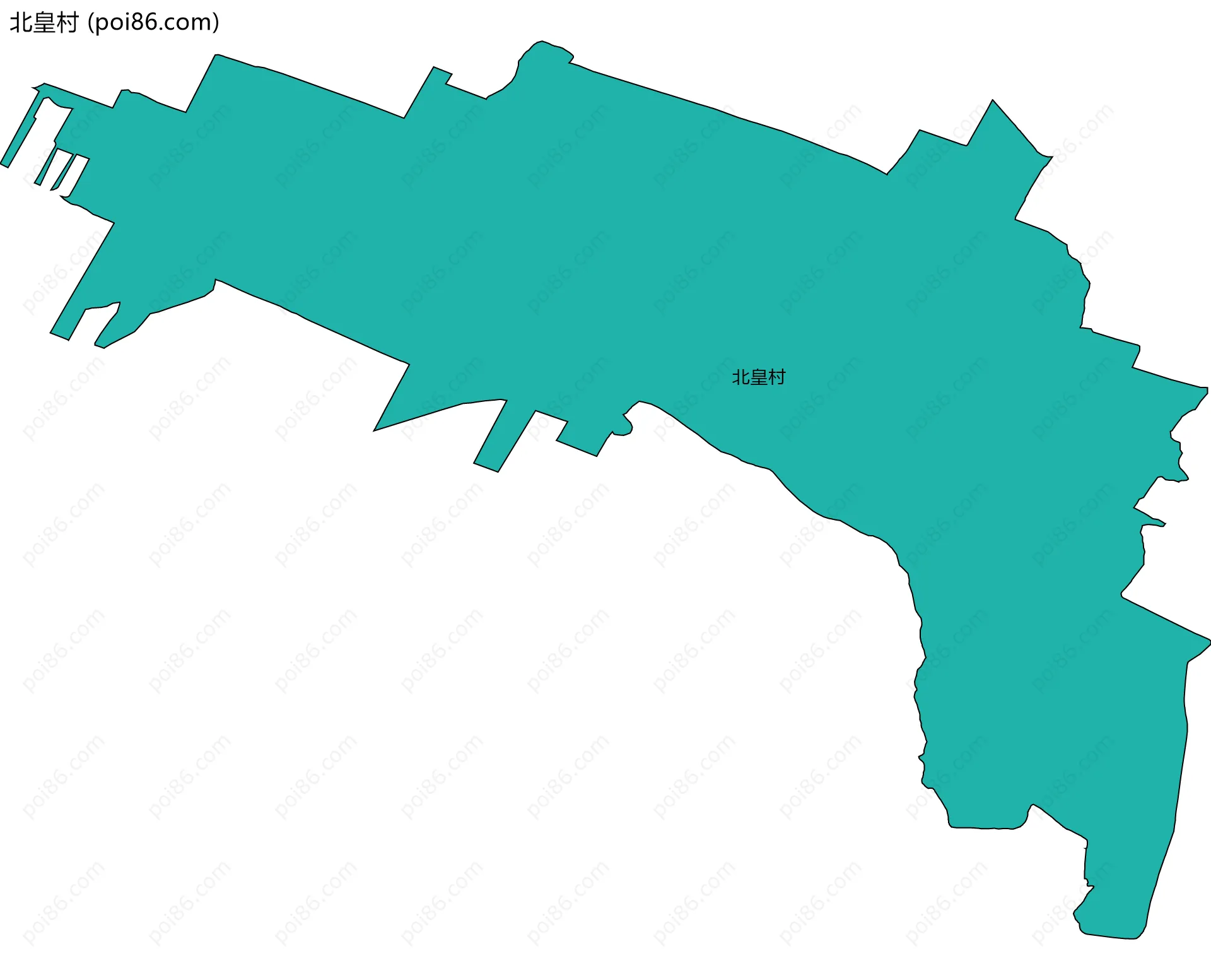 北皇村边界地图
