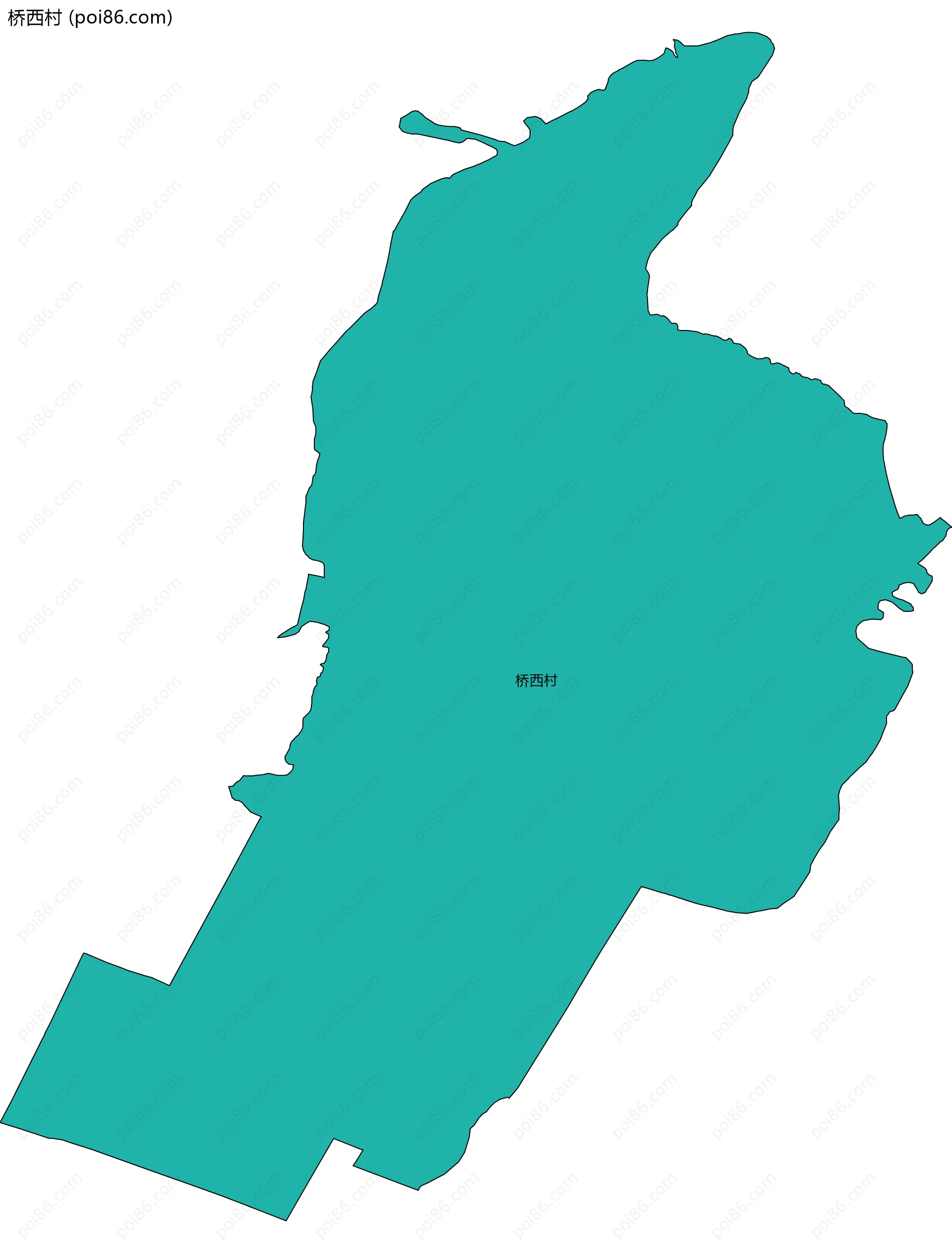 桥西村边界地图