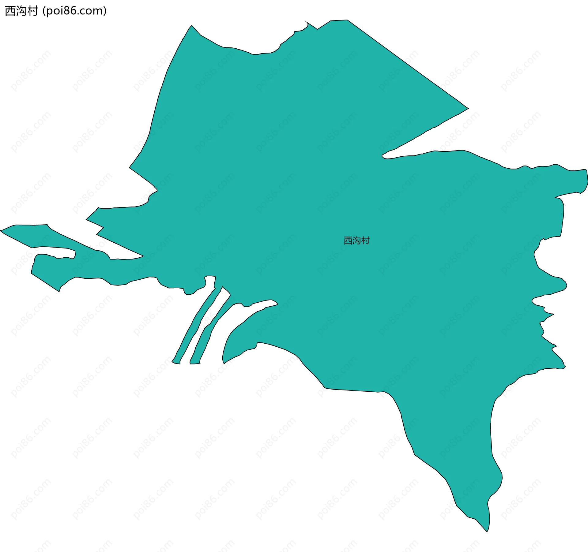 西沟村边界地图