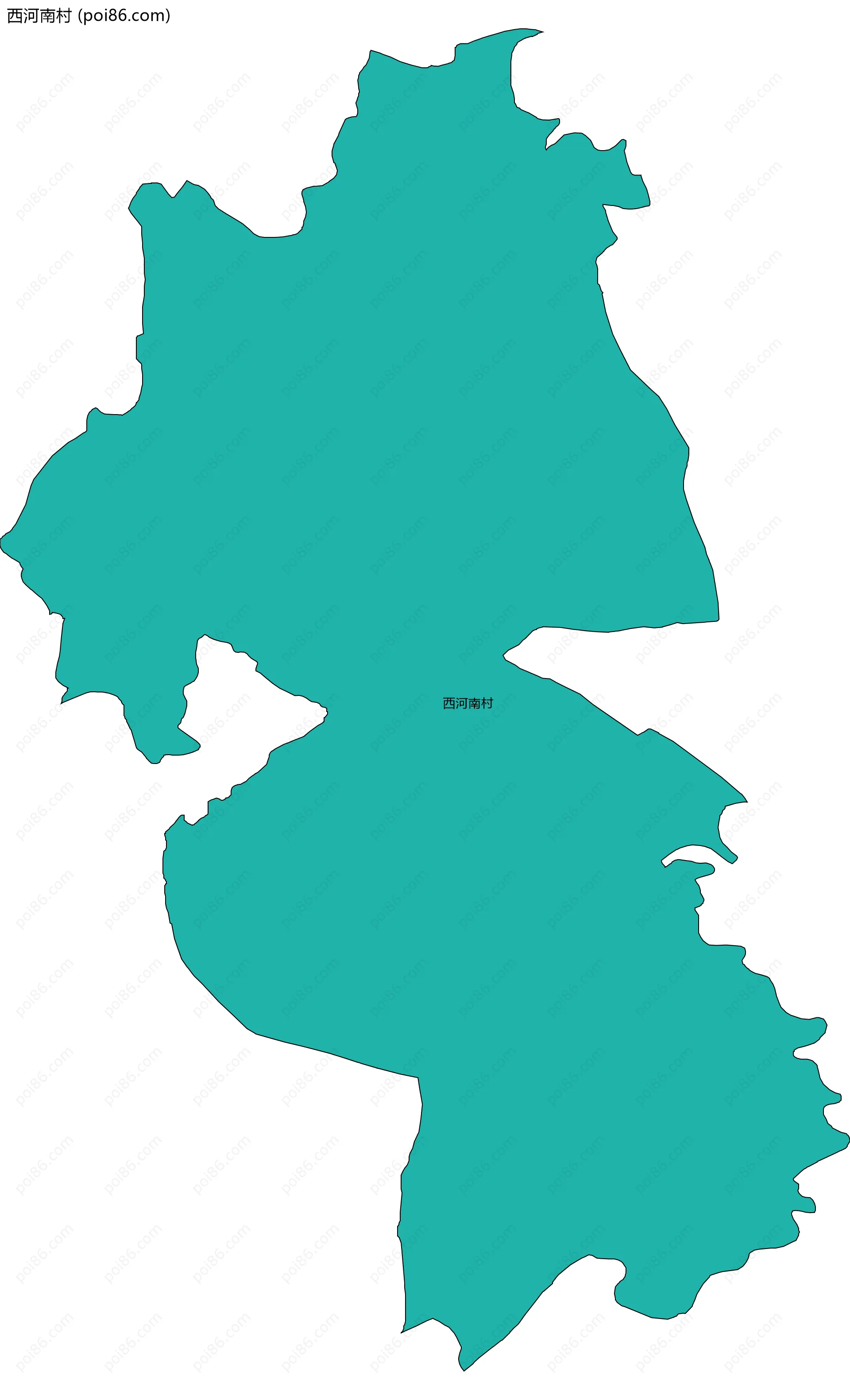 西河南村边界地图