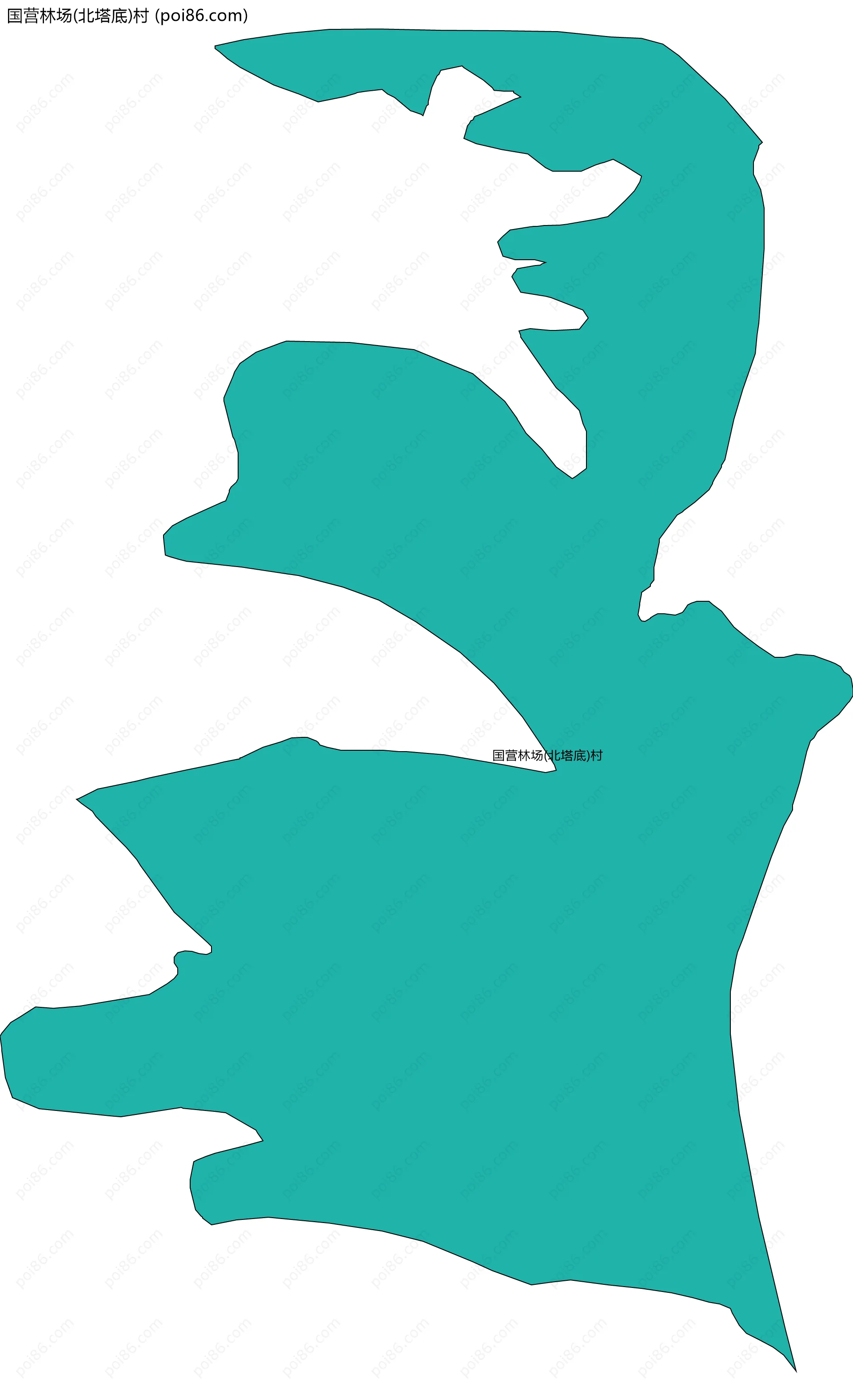 国营林场(北塔底)村边界地图