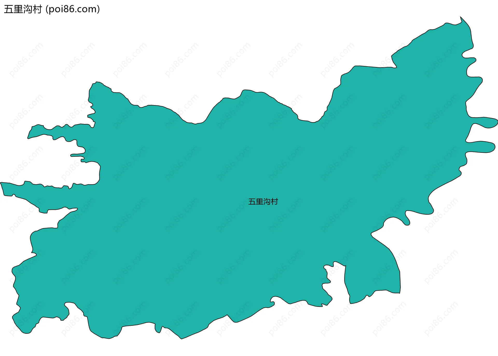 五里沟村边界地图