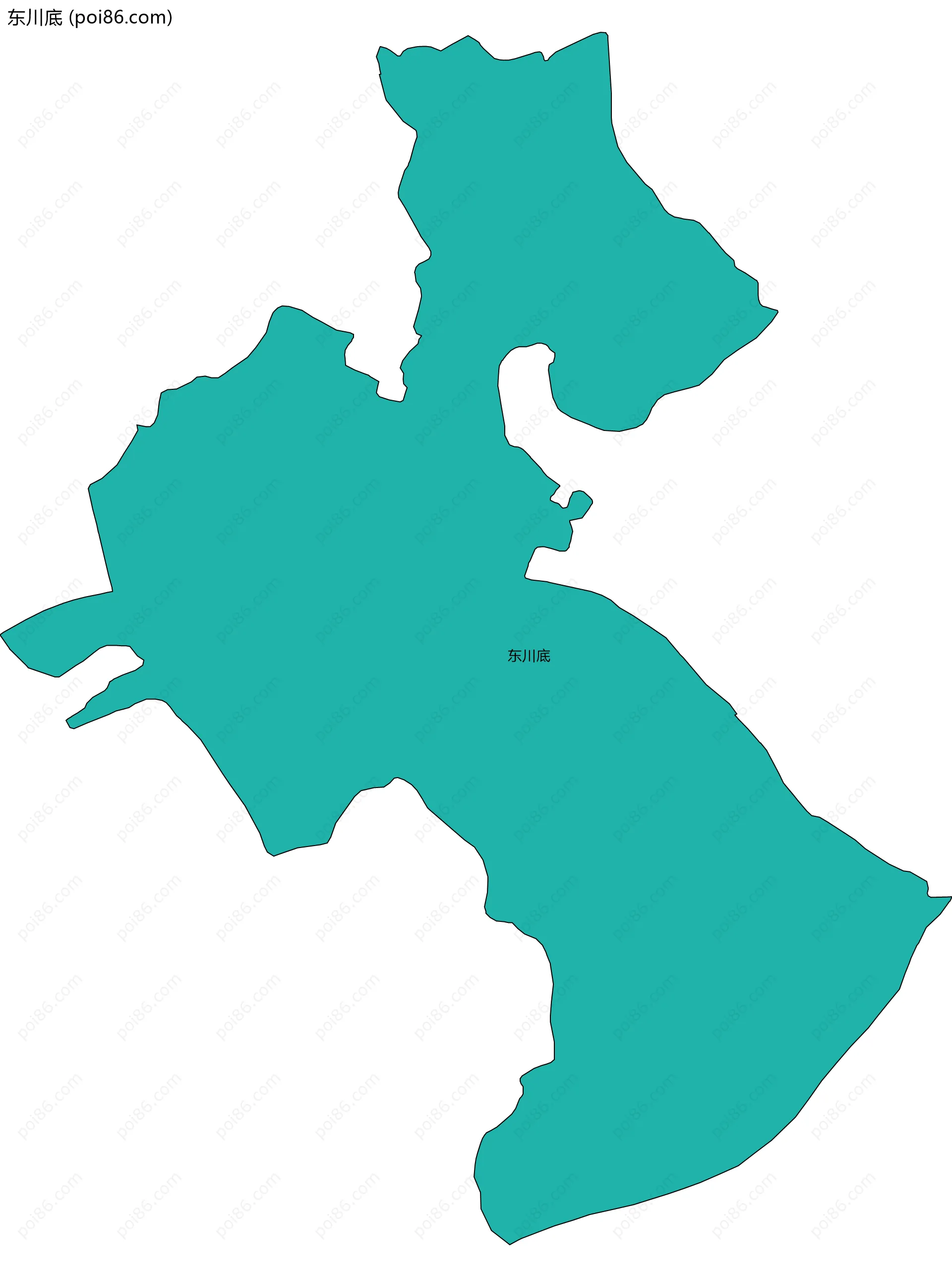 东川底边界地图