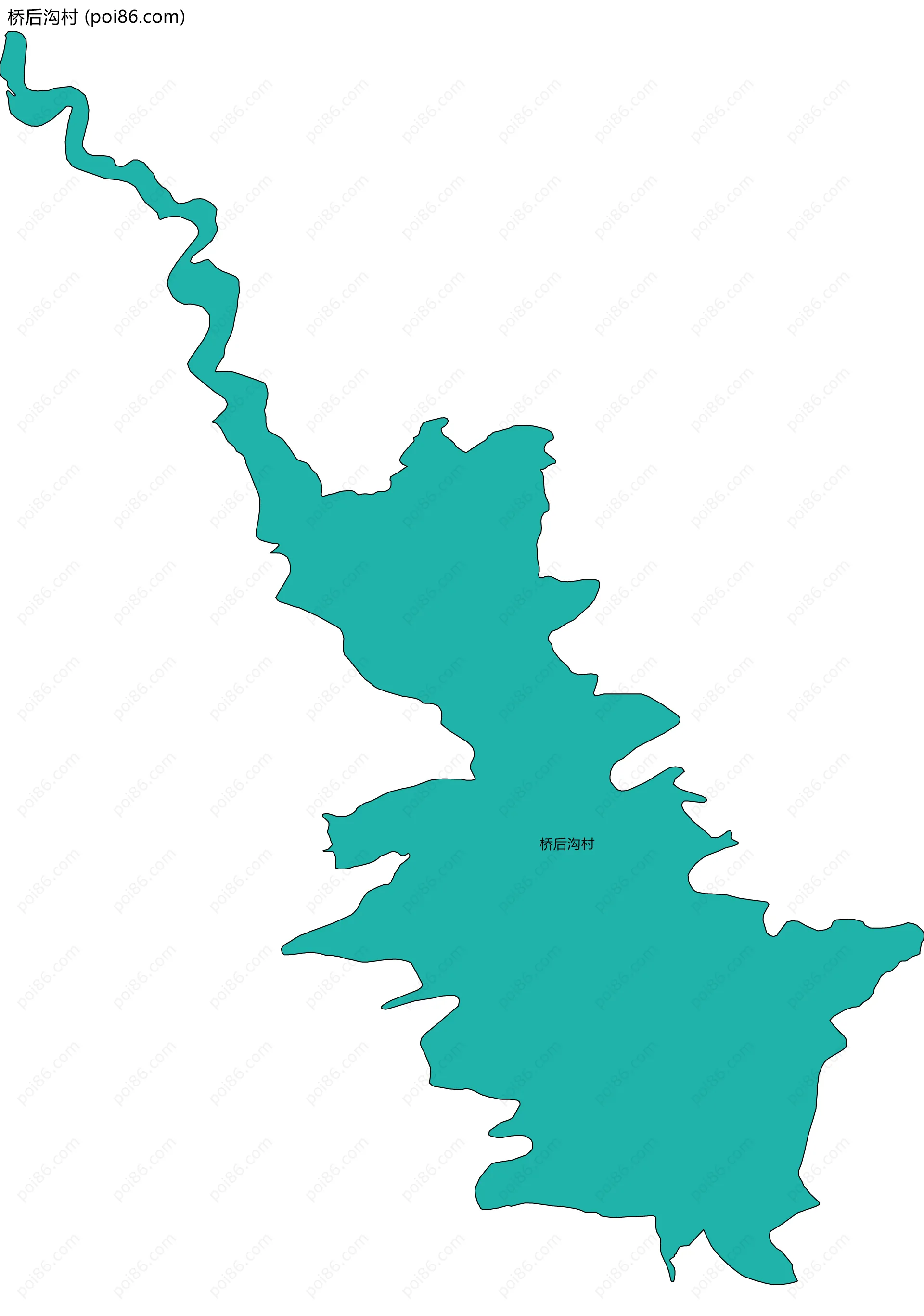 桥后沟村边界地图