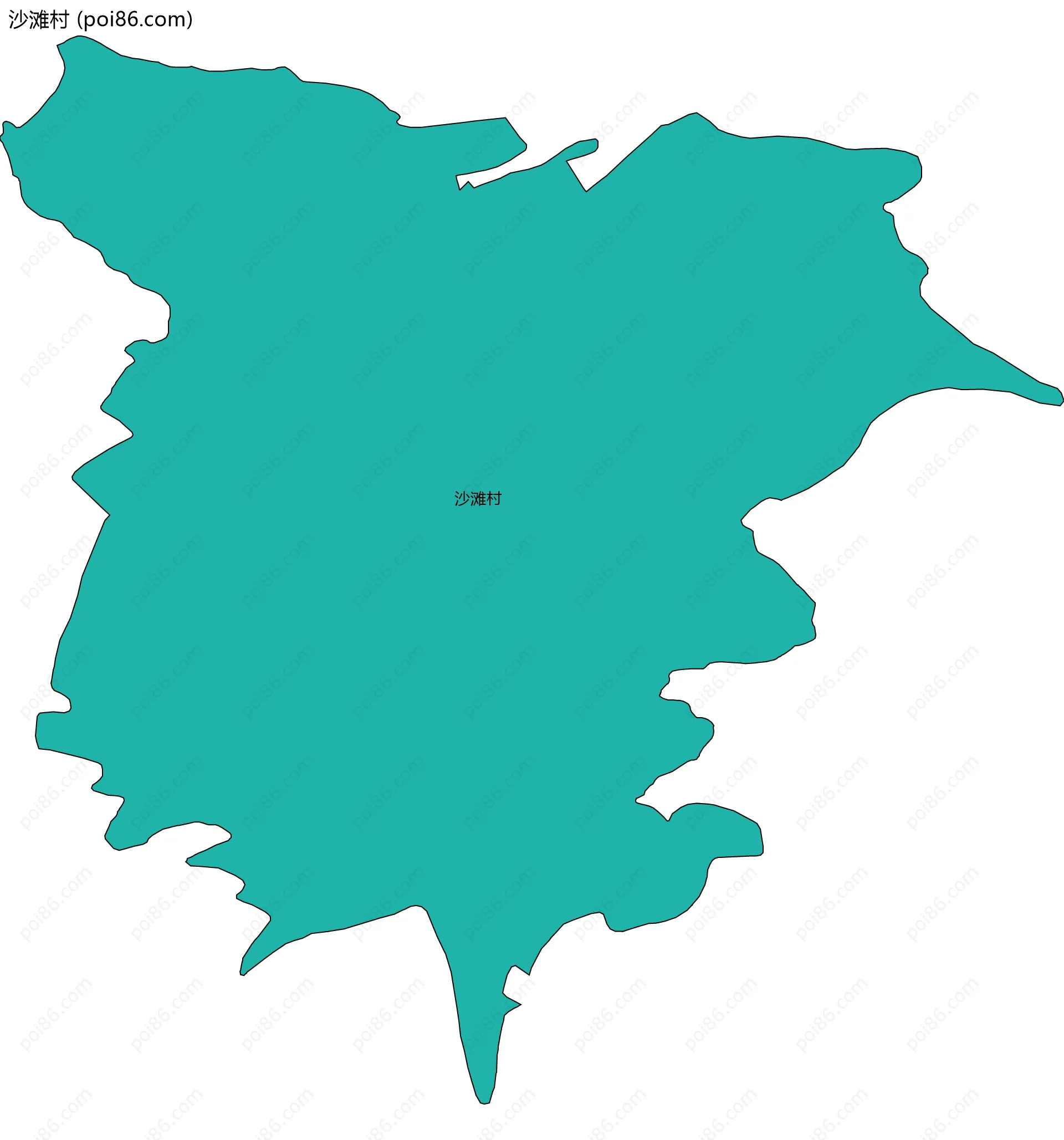 沙滩村边界地图