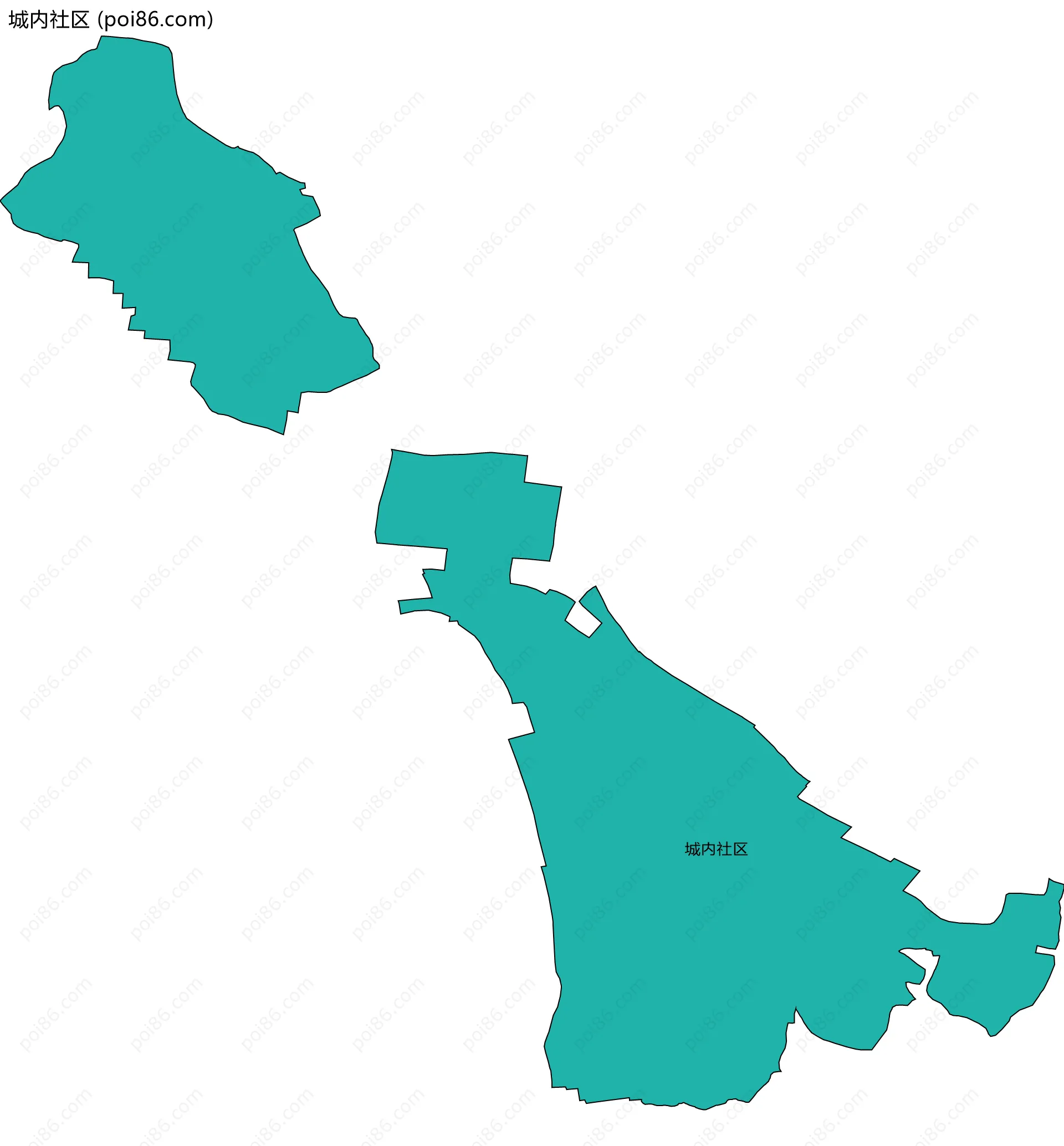 城内社区边界地图