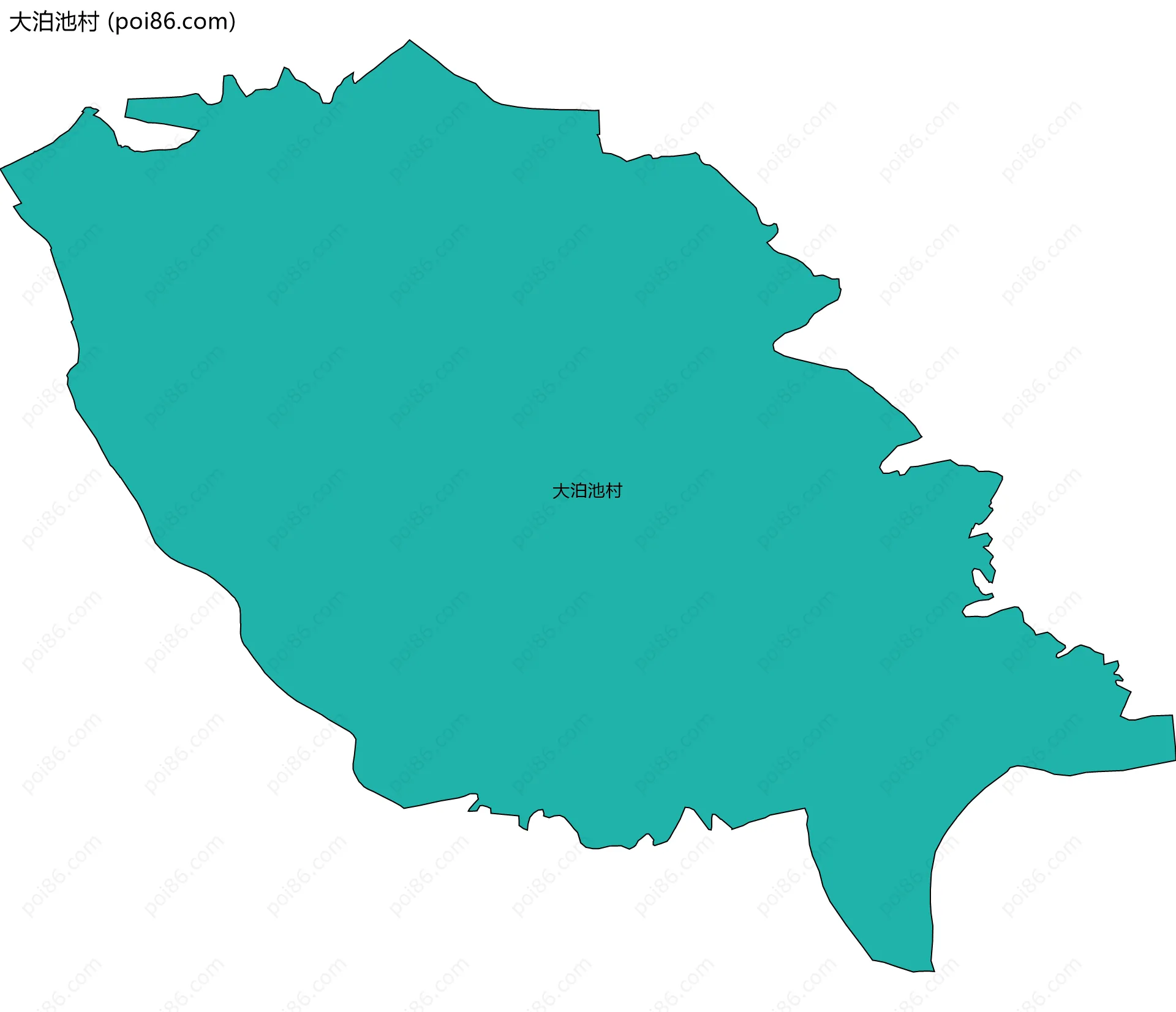 大泊池村边界地图
