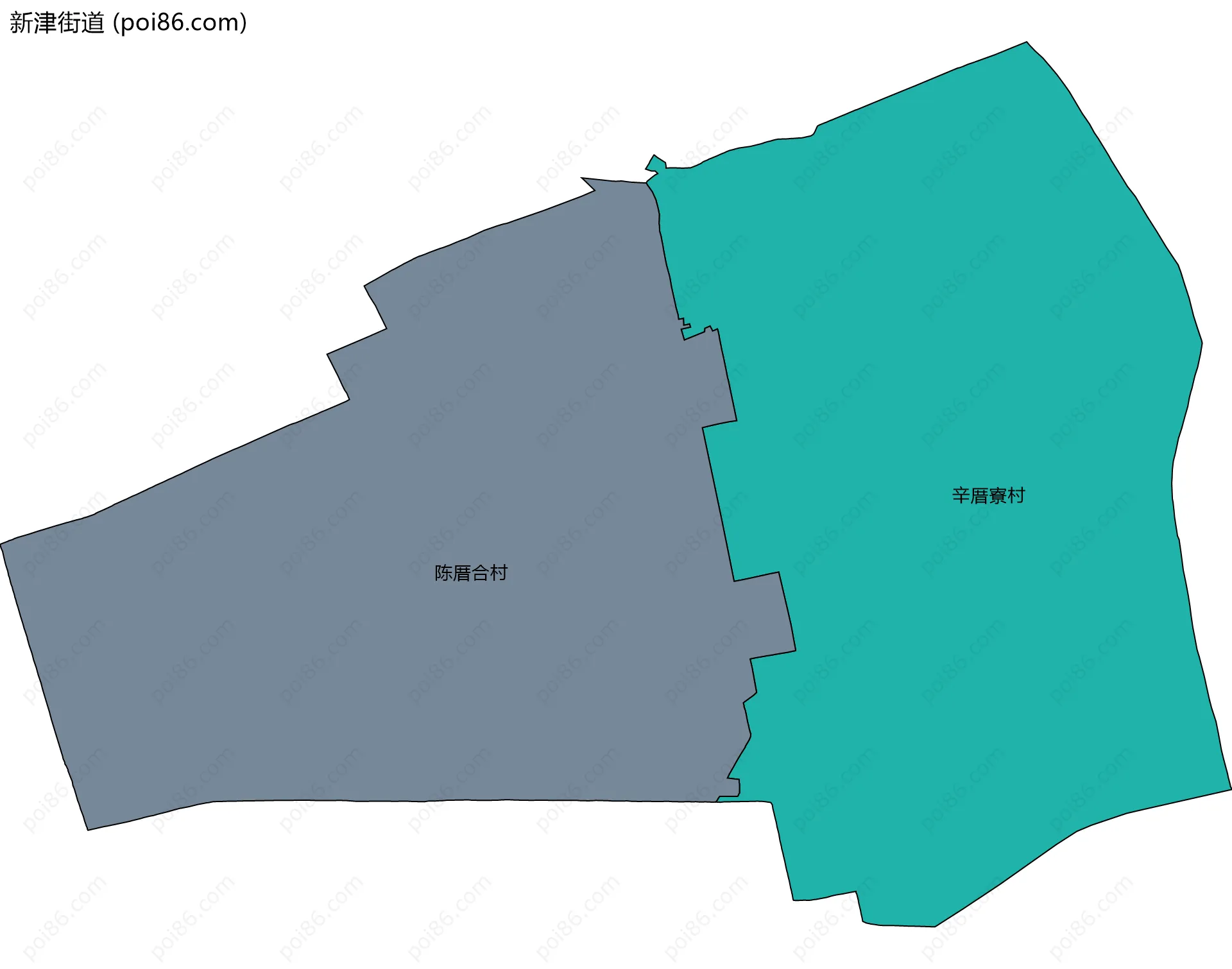 新津街道边界地图(五级行政区划)