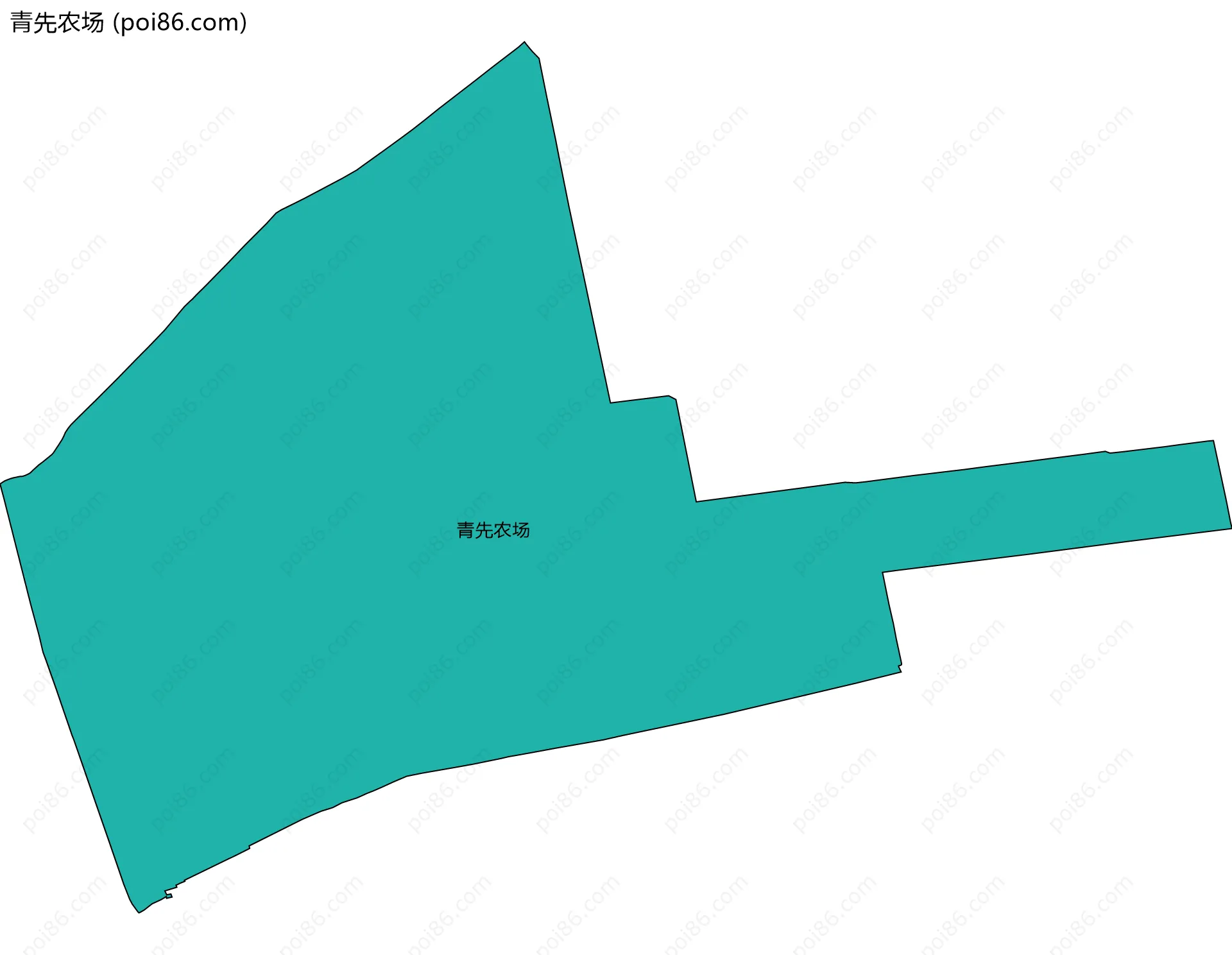 青先农场边界地图(五级行政区划)