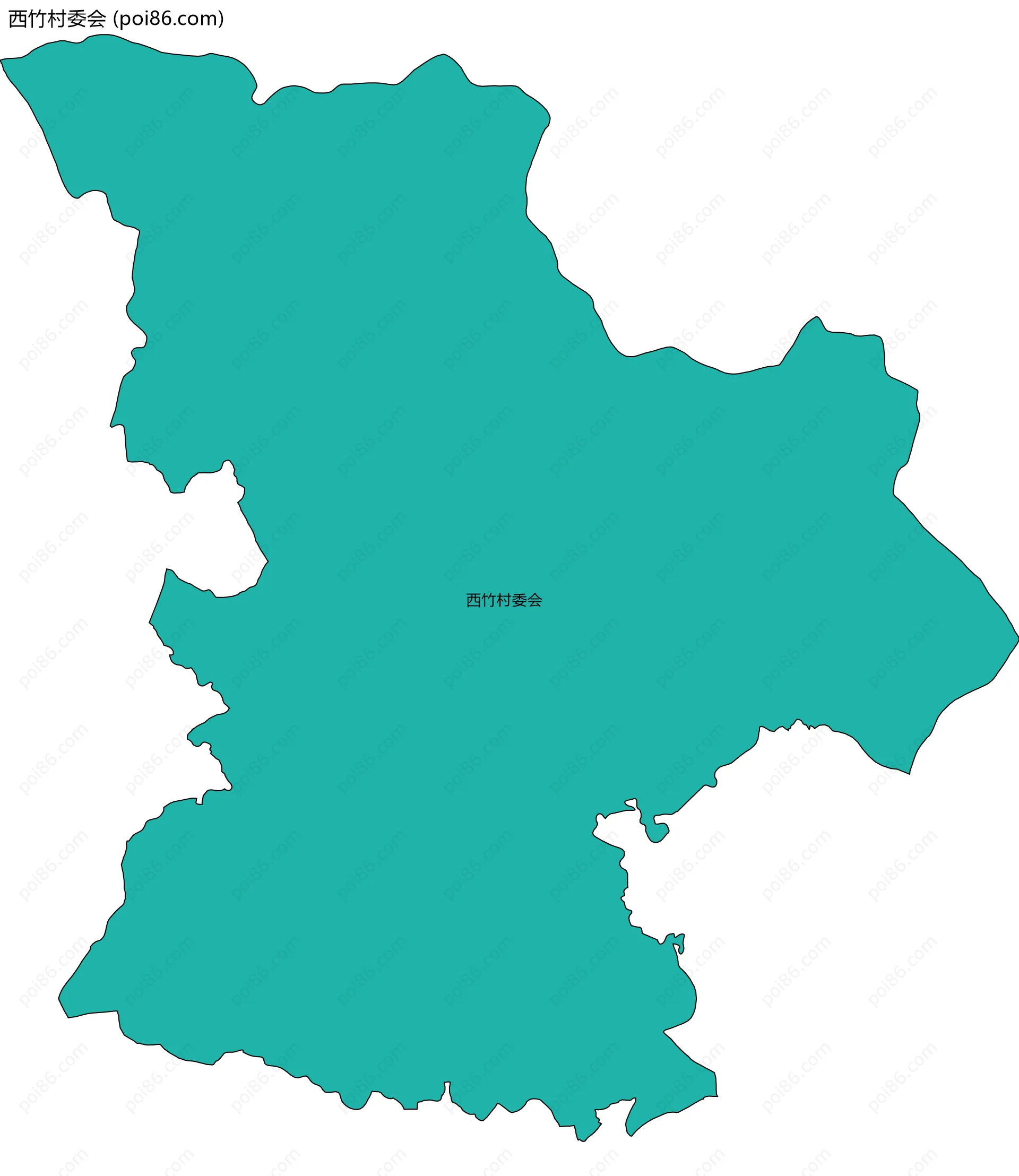 西竹村委会边界地图