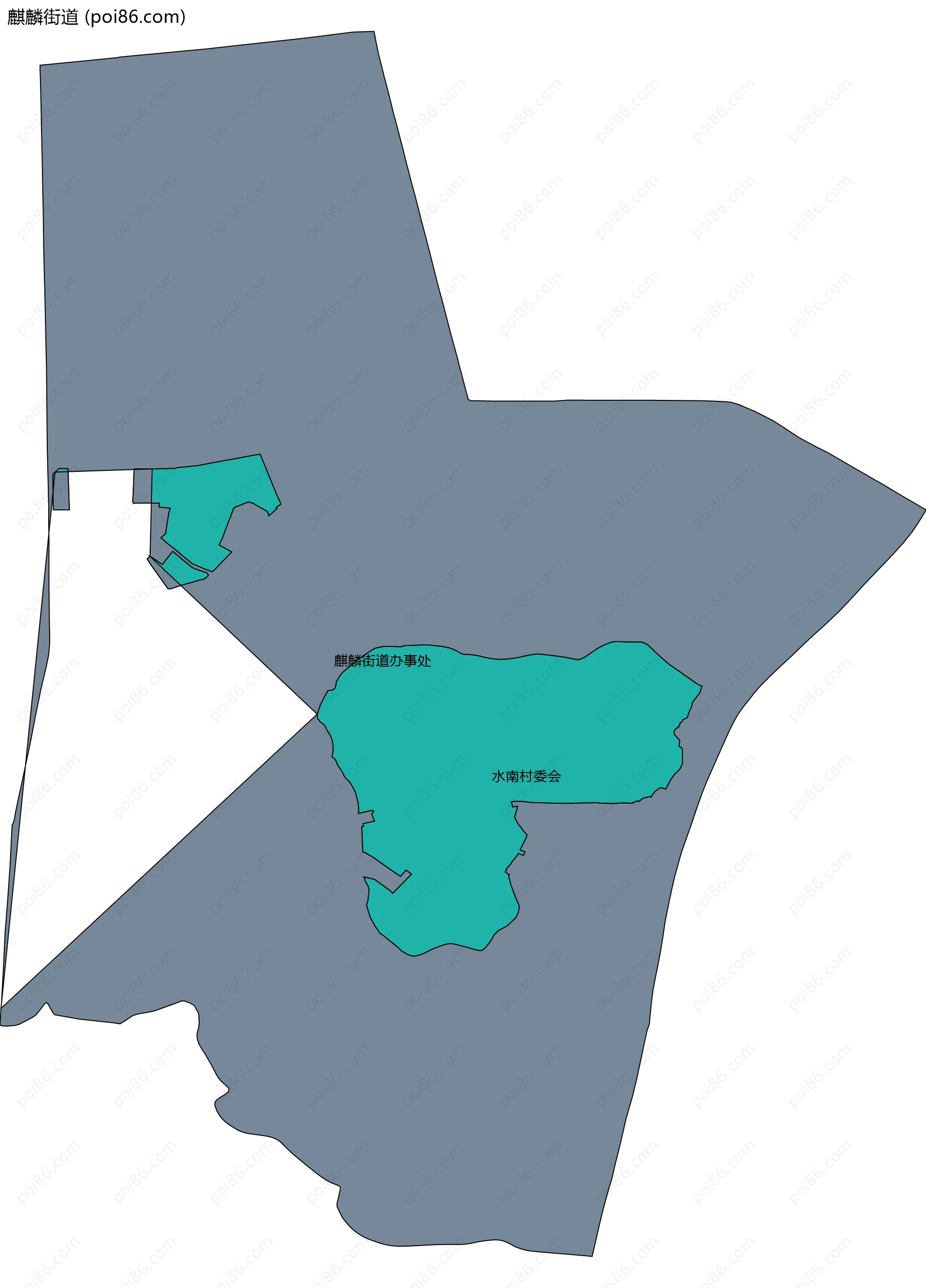 麒麟街道边界地图(五级行政区划)