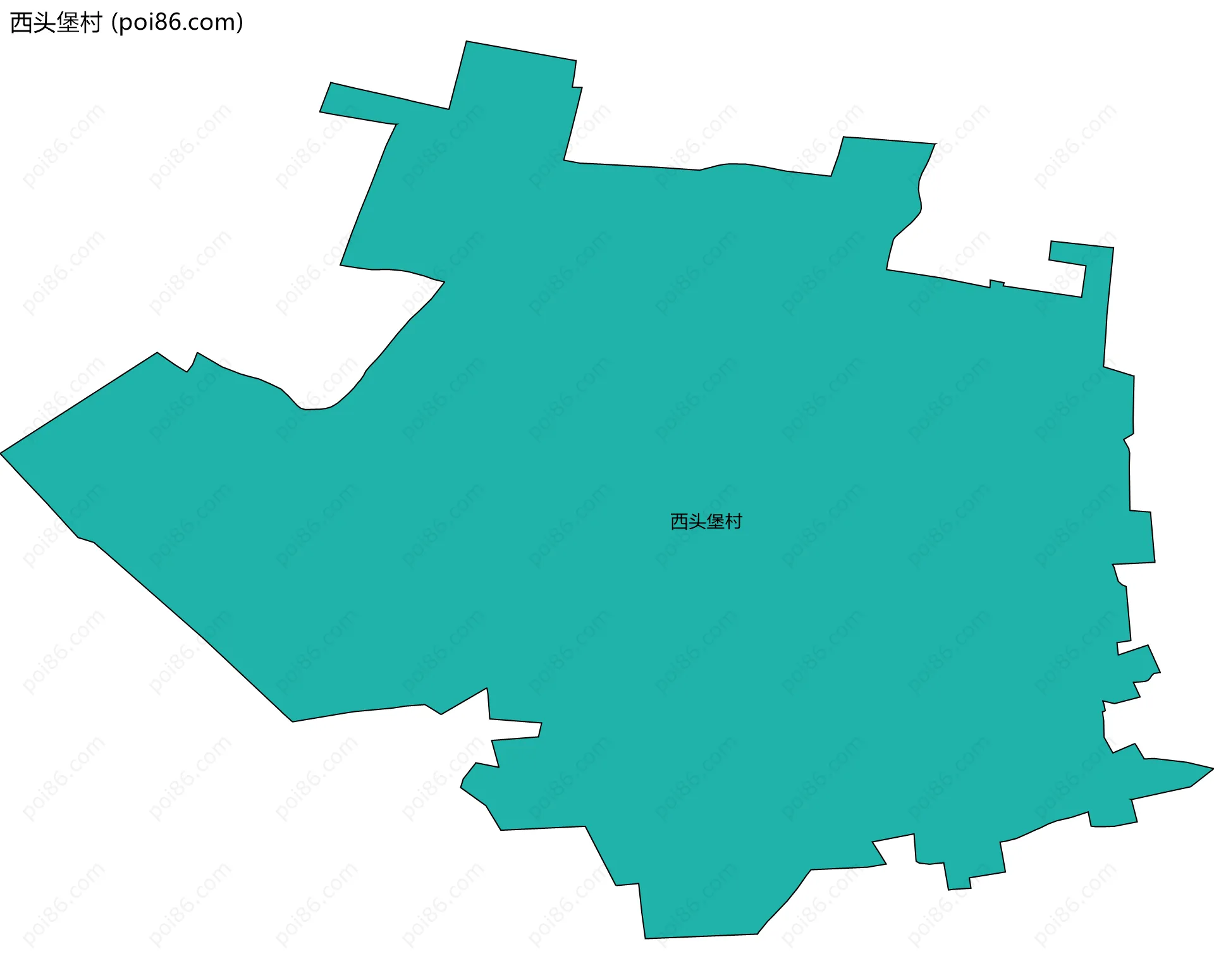 西头堡村边界地图