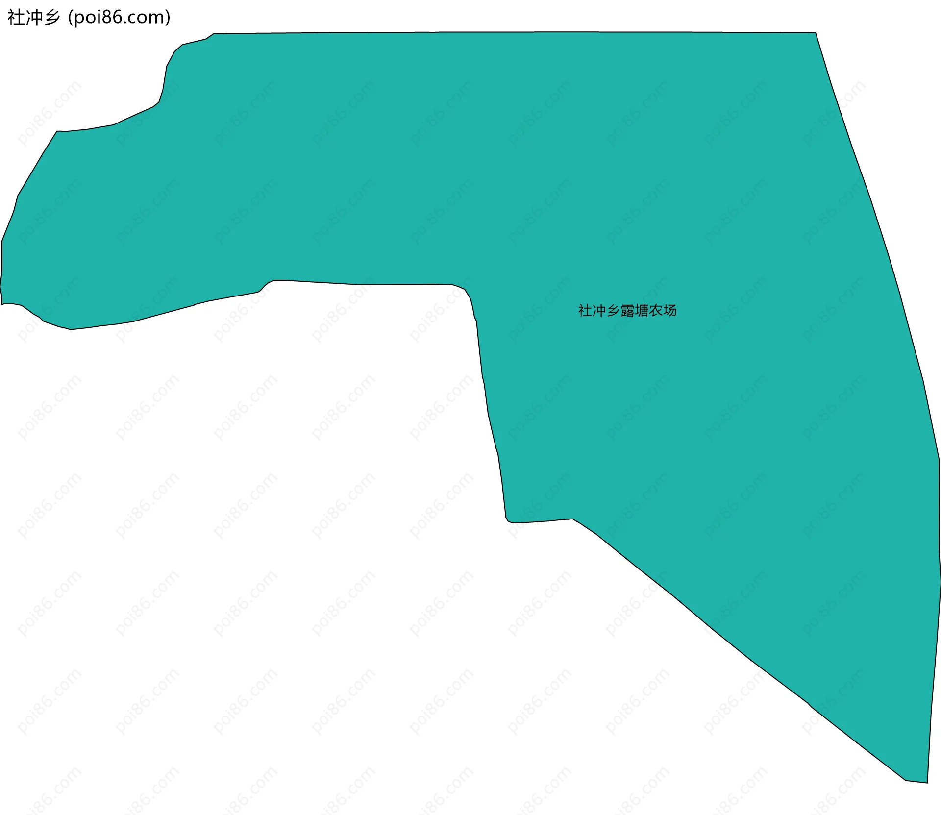 社冲乡边界地图(五级行政区划)