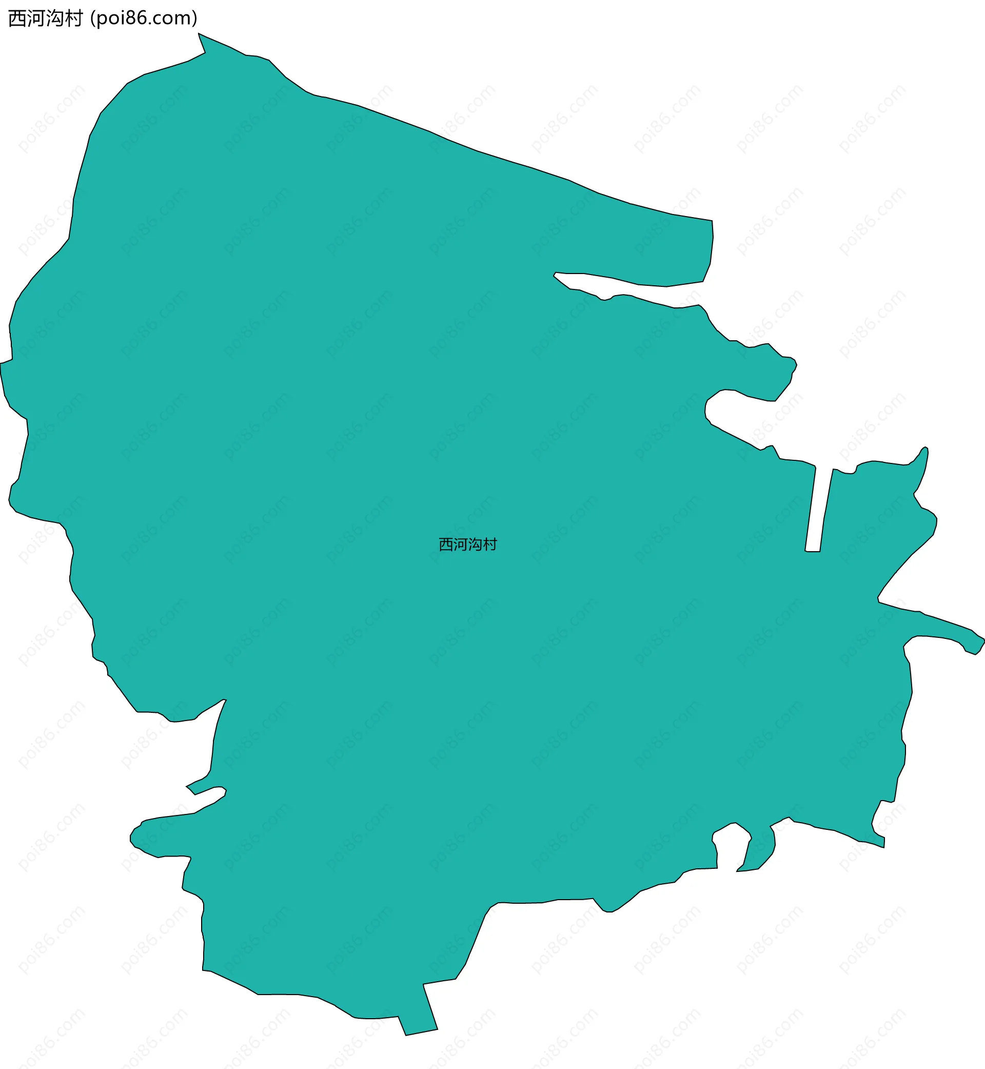 西河沟村边界地图
