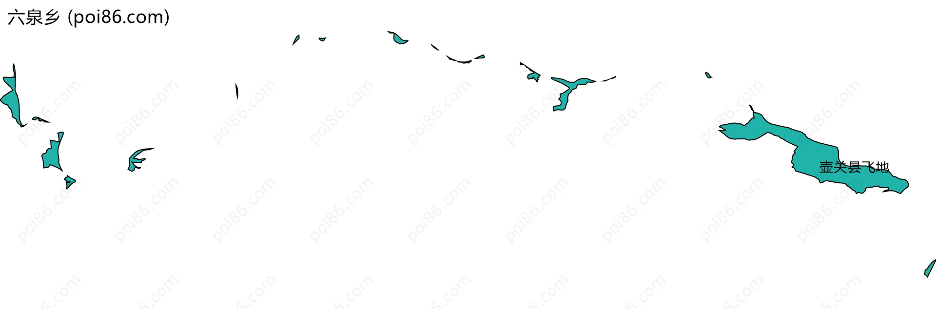 六泉乡边界地图(五级行政区划)