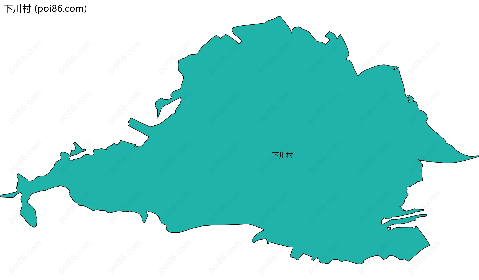 下川村边界地图