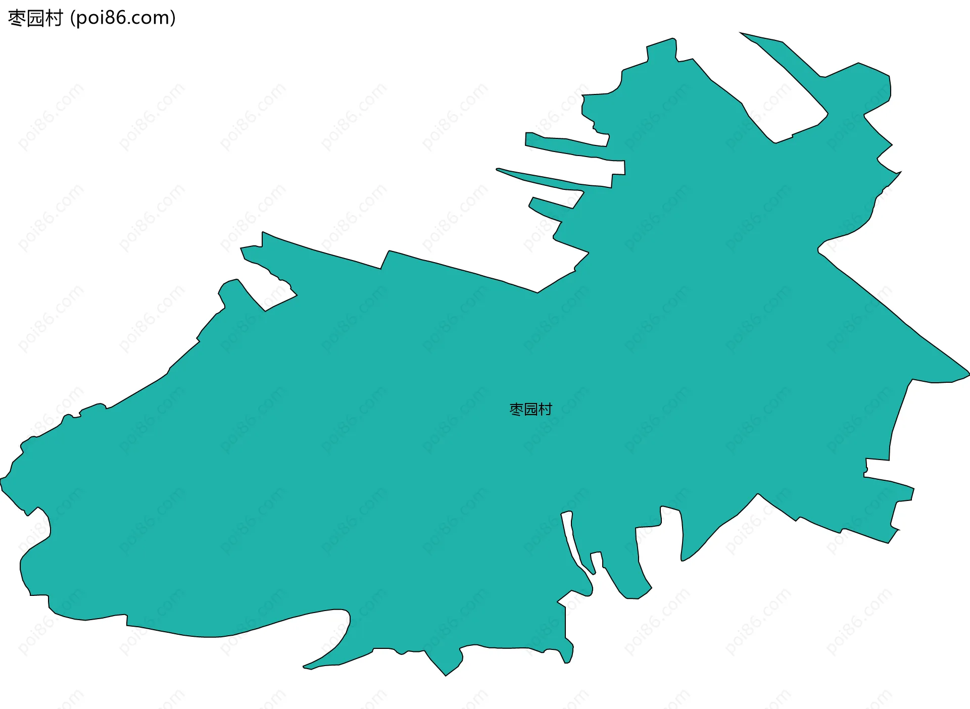 枣园村边界地图
