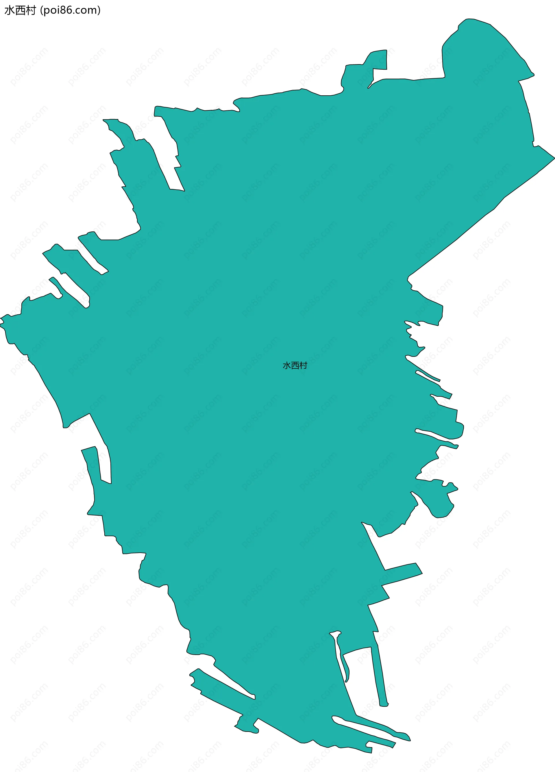 水西村边界地图