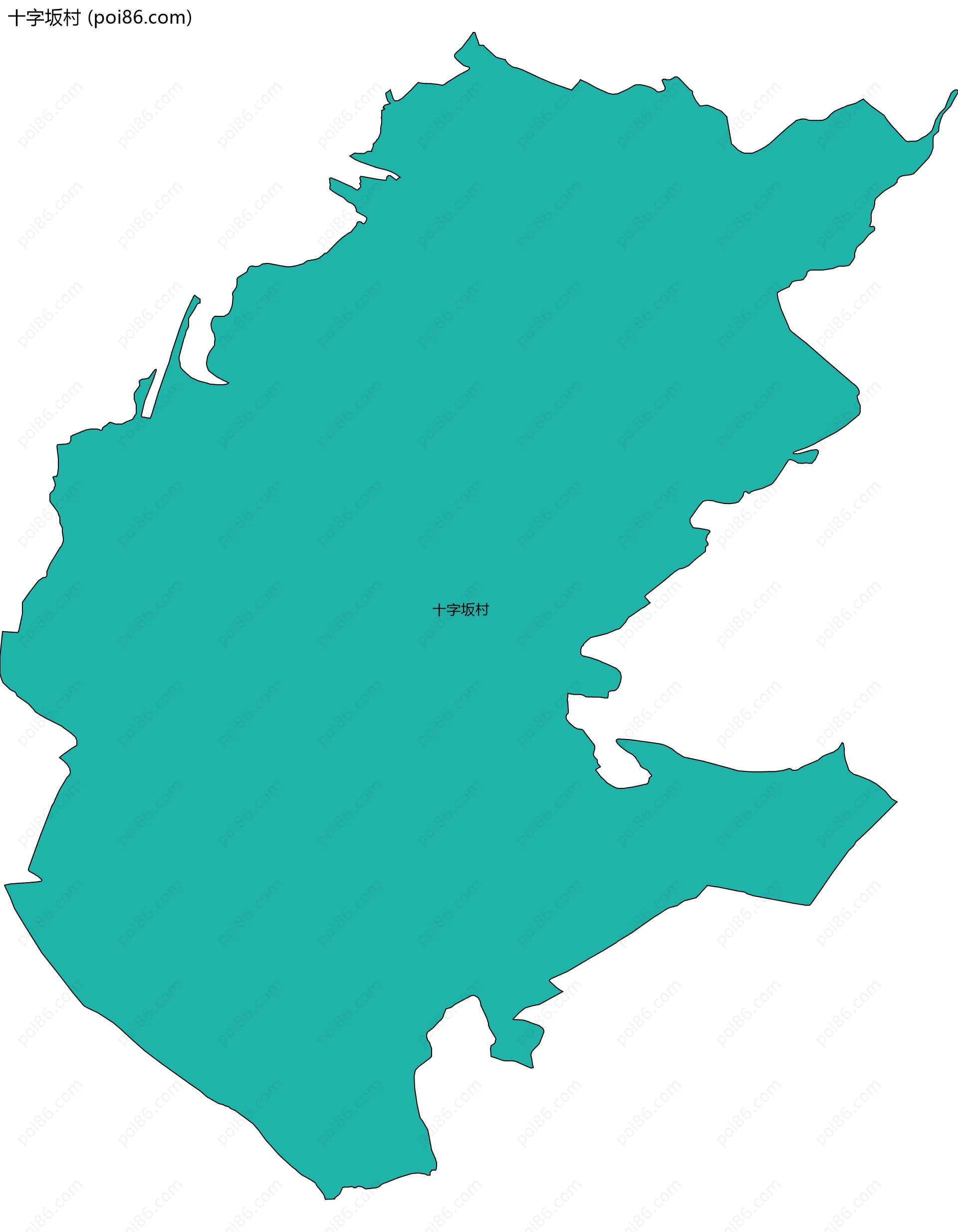 十字坂村边界地图