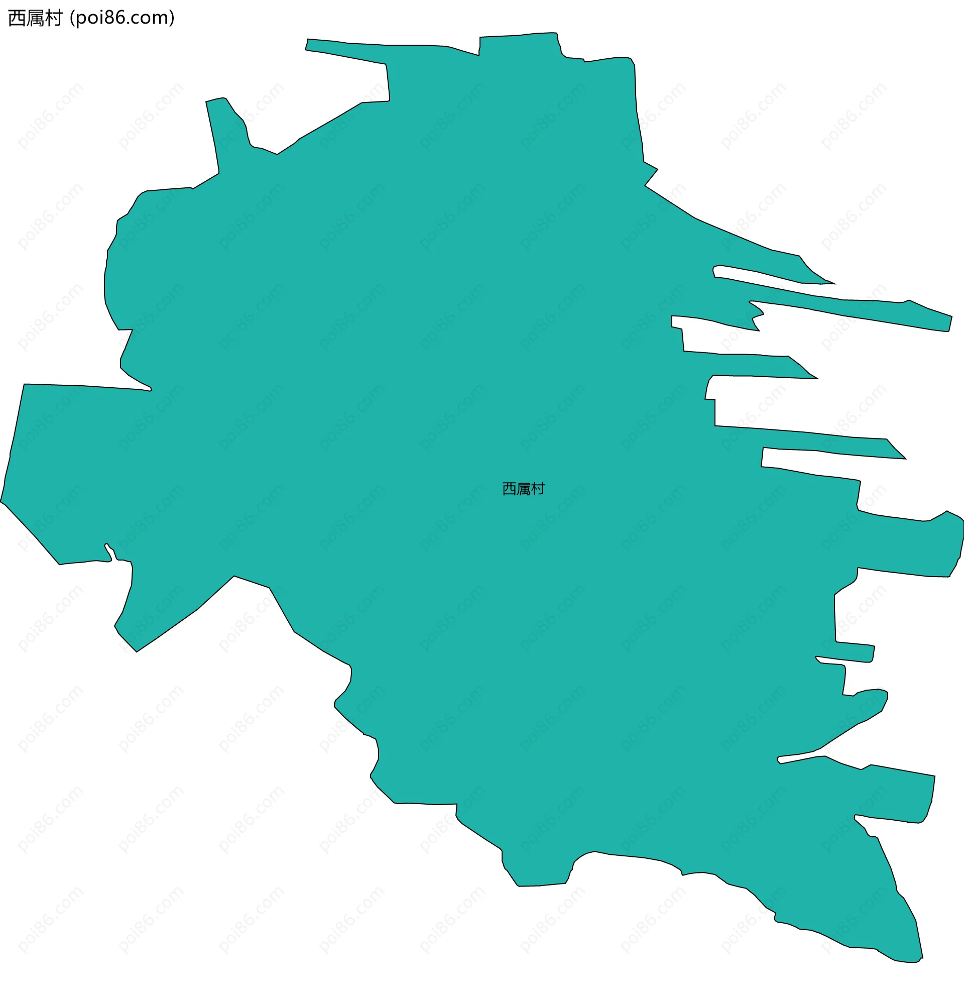 西属村边界地图