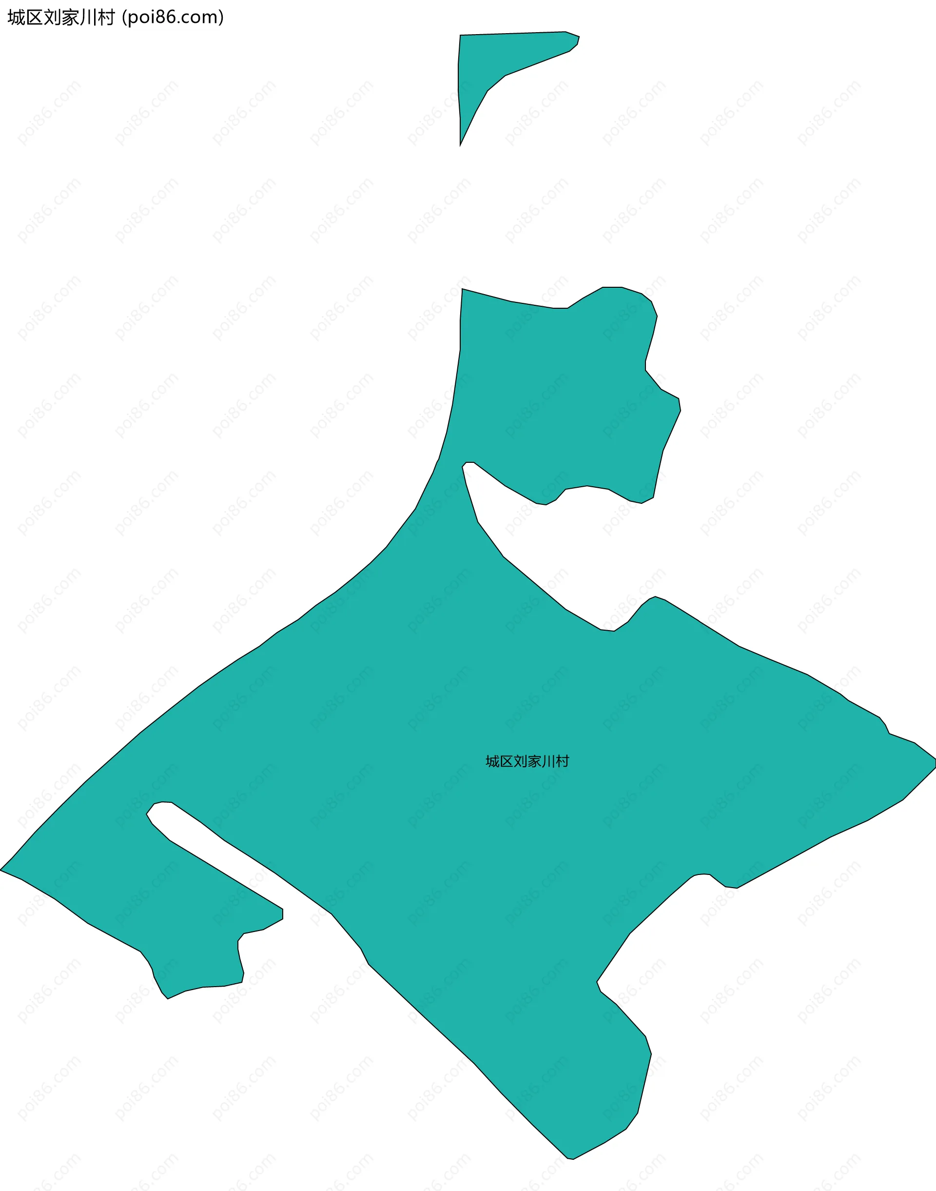 城区刘家川村边界地图