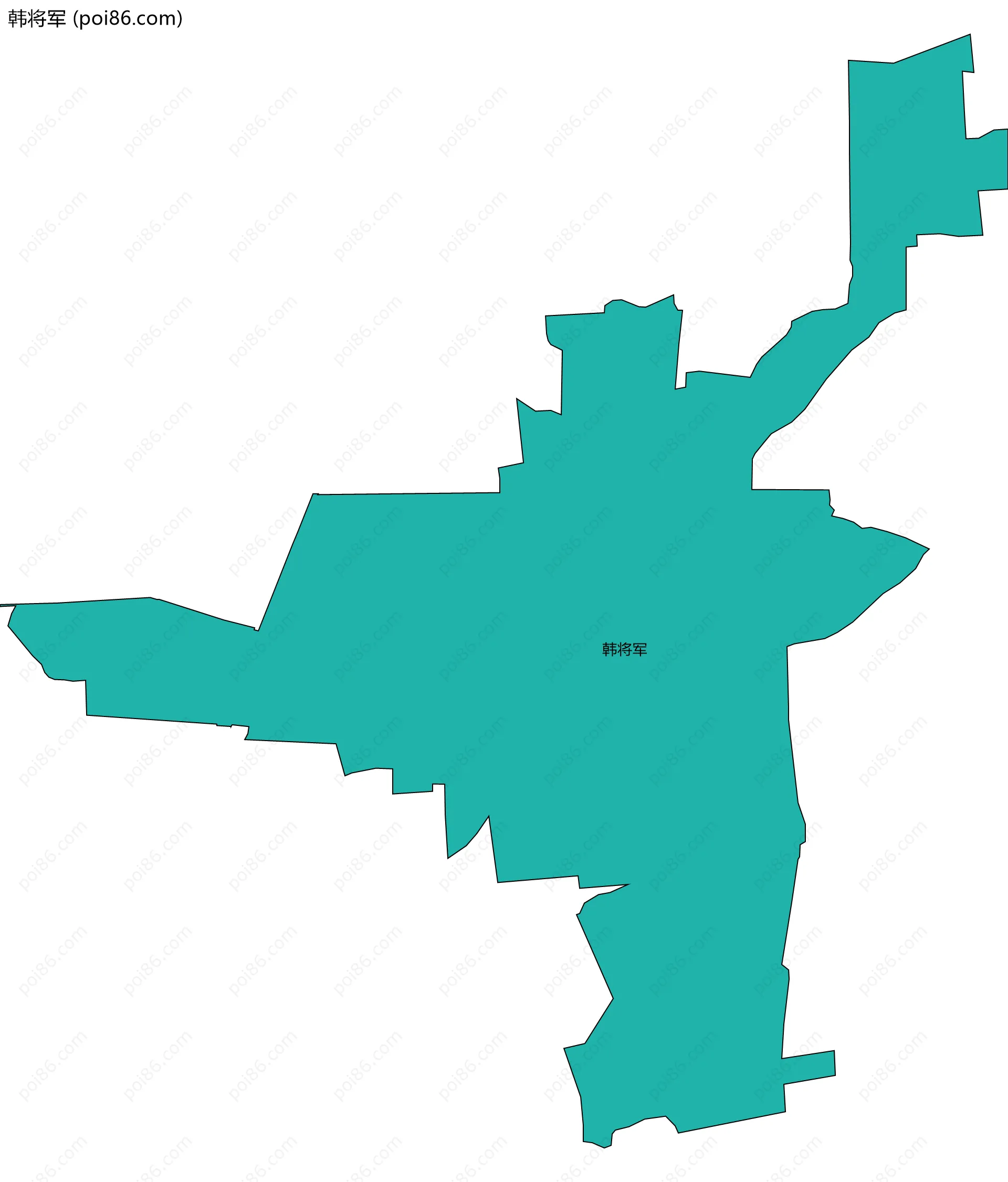 韩将军边界地图