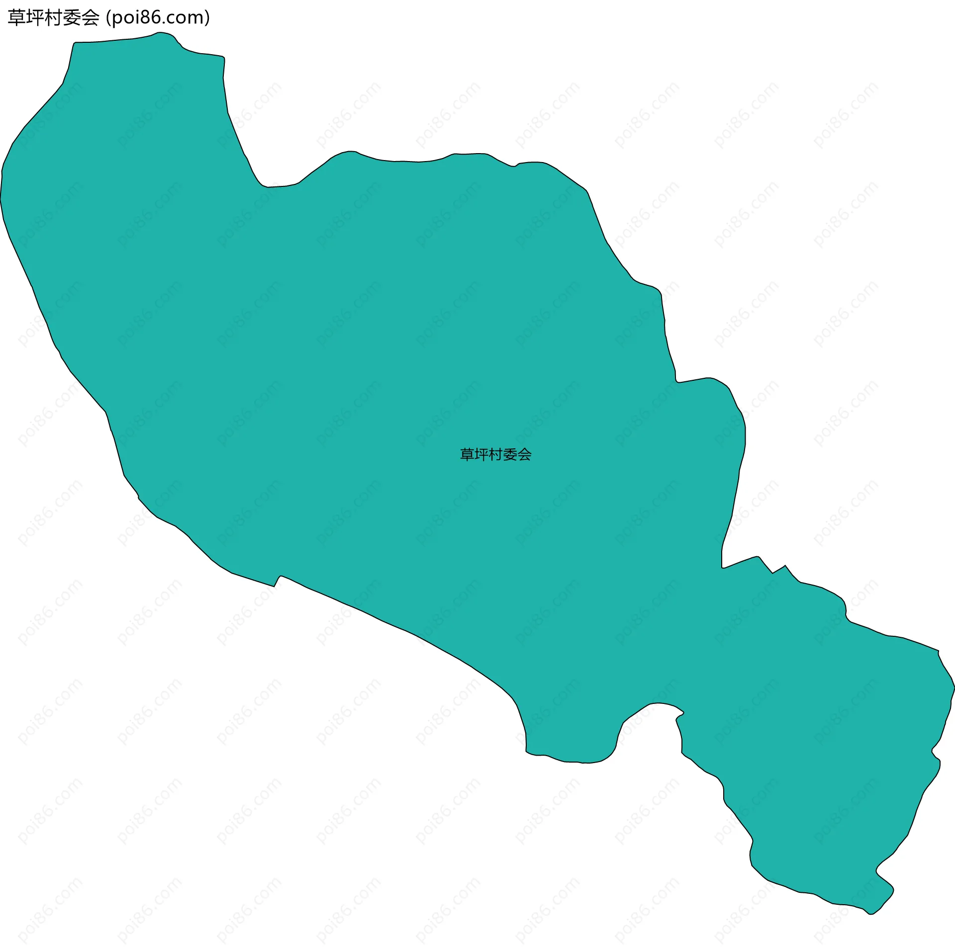 草坪村委会边界地图