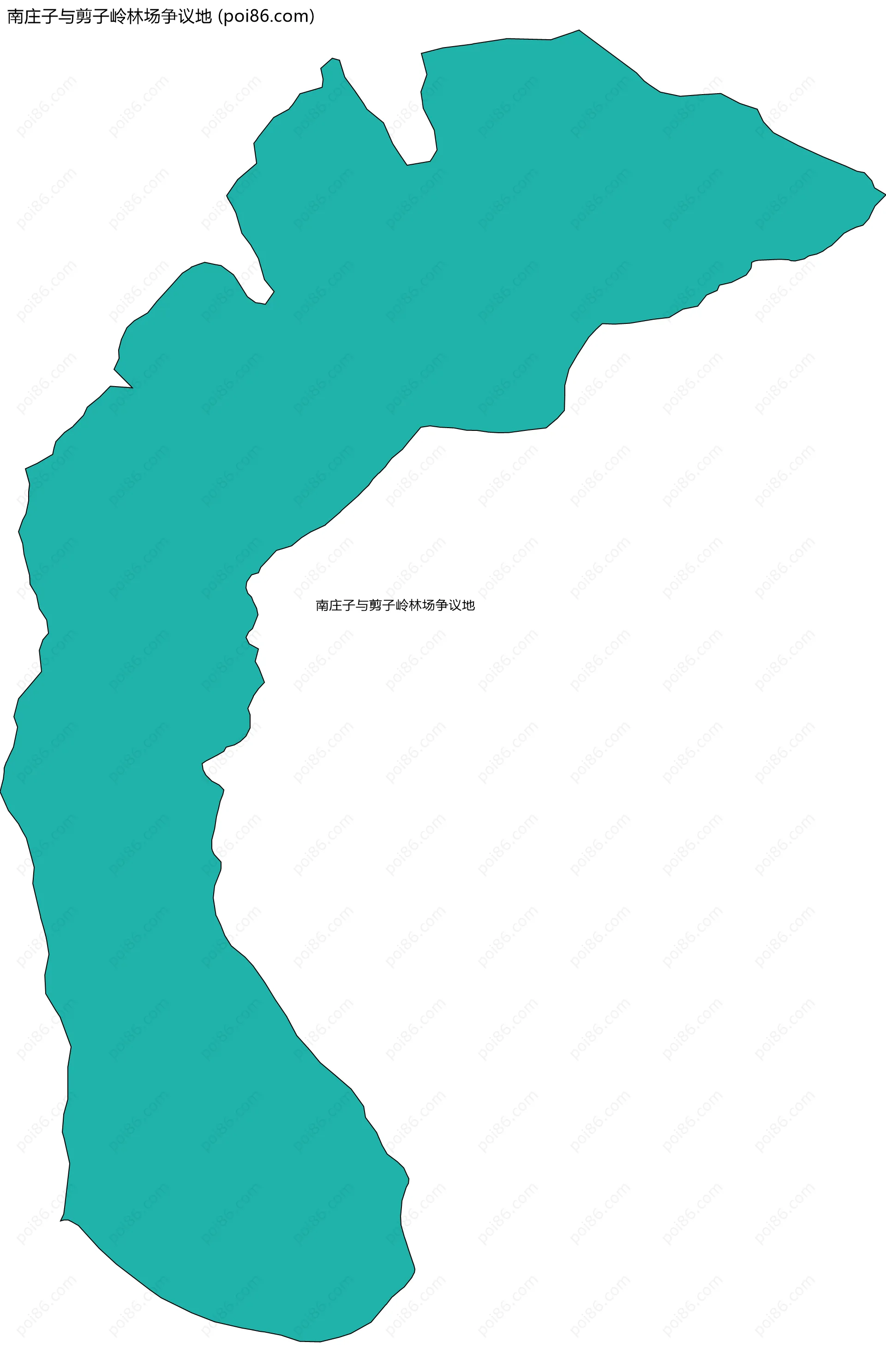 南庄子与剪子岭林场争议地边界地图