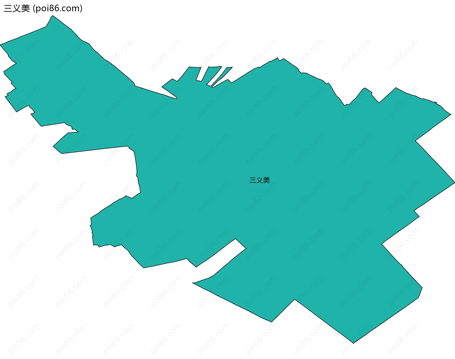 三义美边界地图