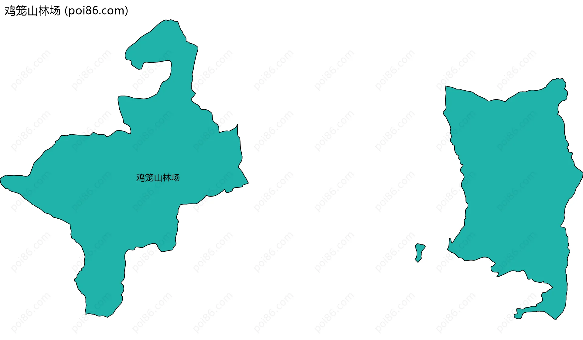 鸡笼山林场边界地图(五级行政区划)