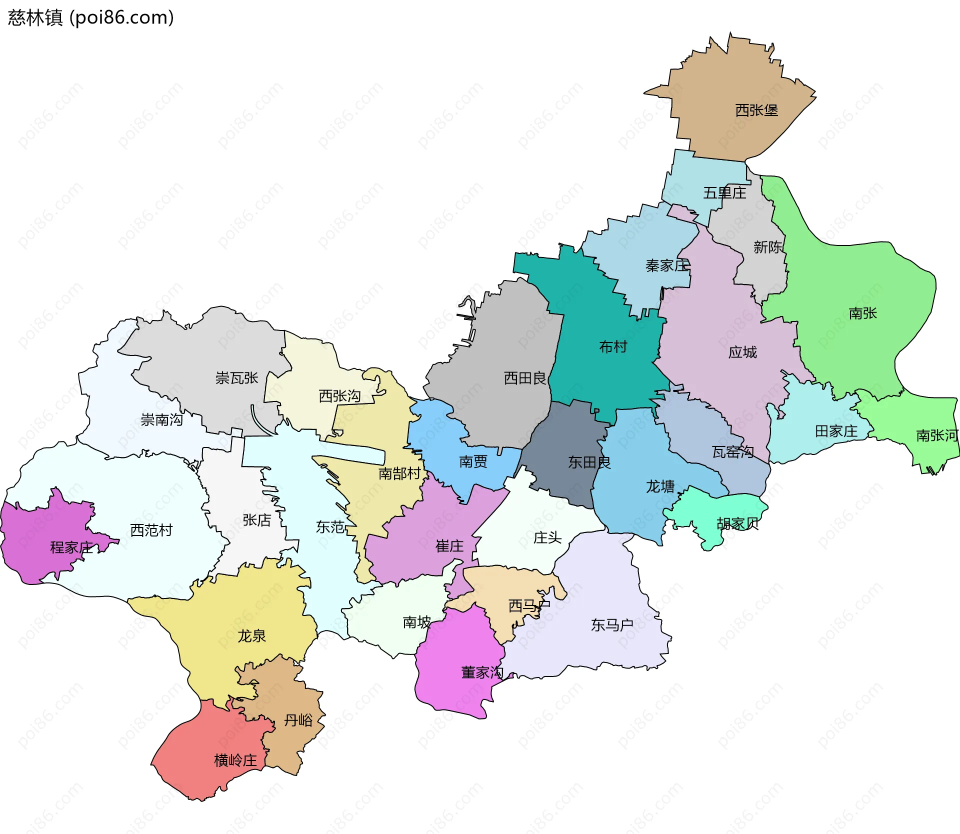 慈林镇边界地图(五级行政区划)