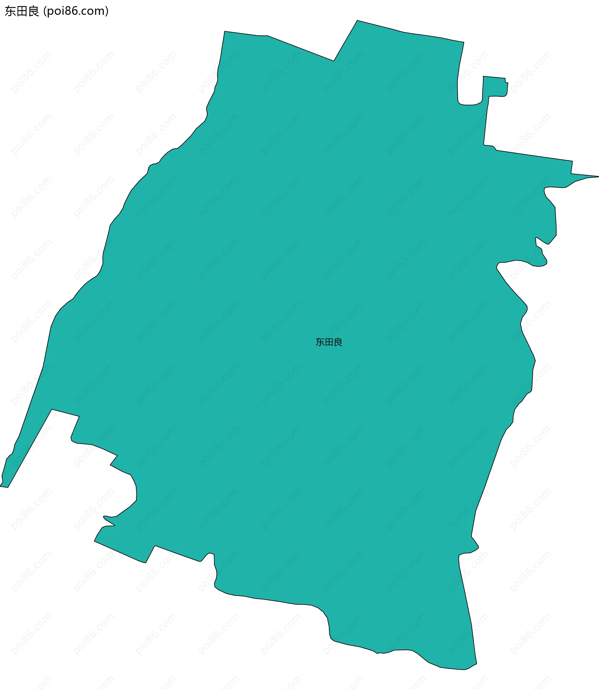 东田良边界地图