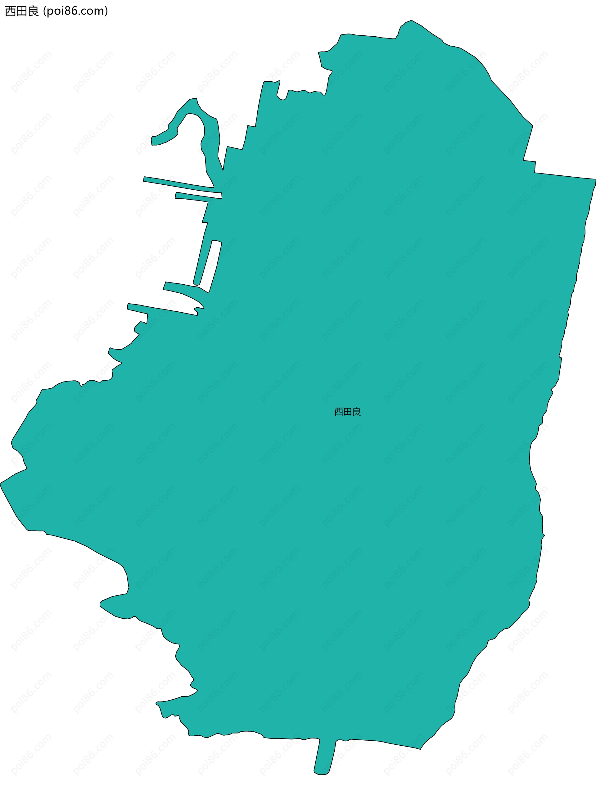 西田良边界地图