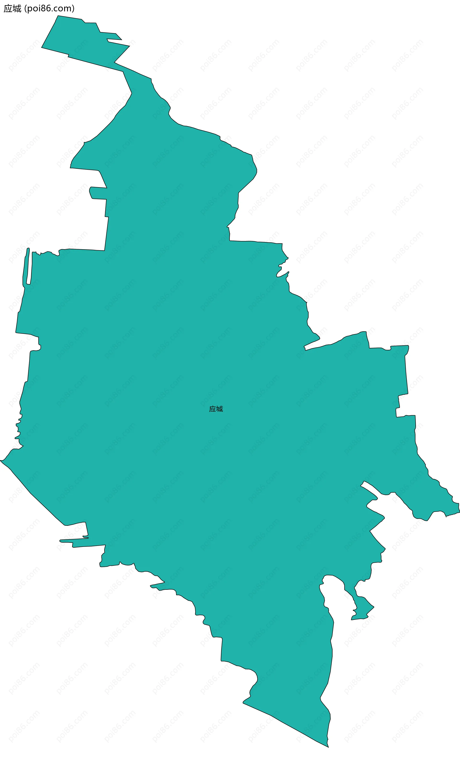 应城边界地图