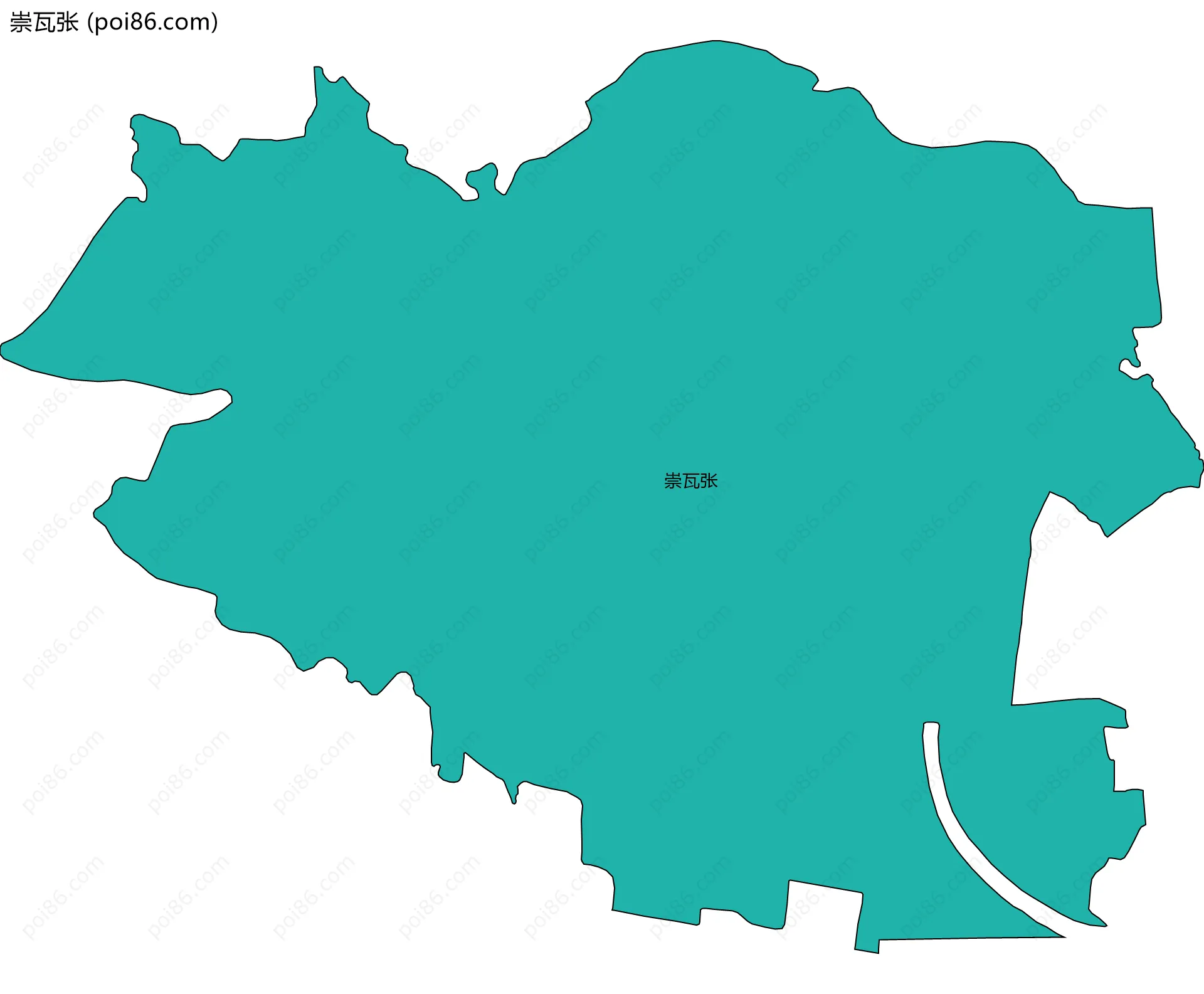 崇瓦张边界地图