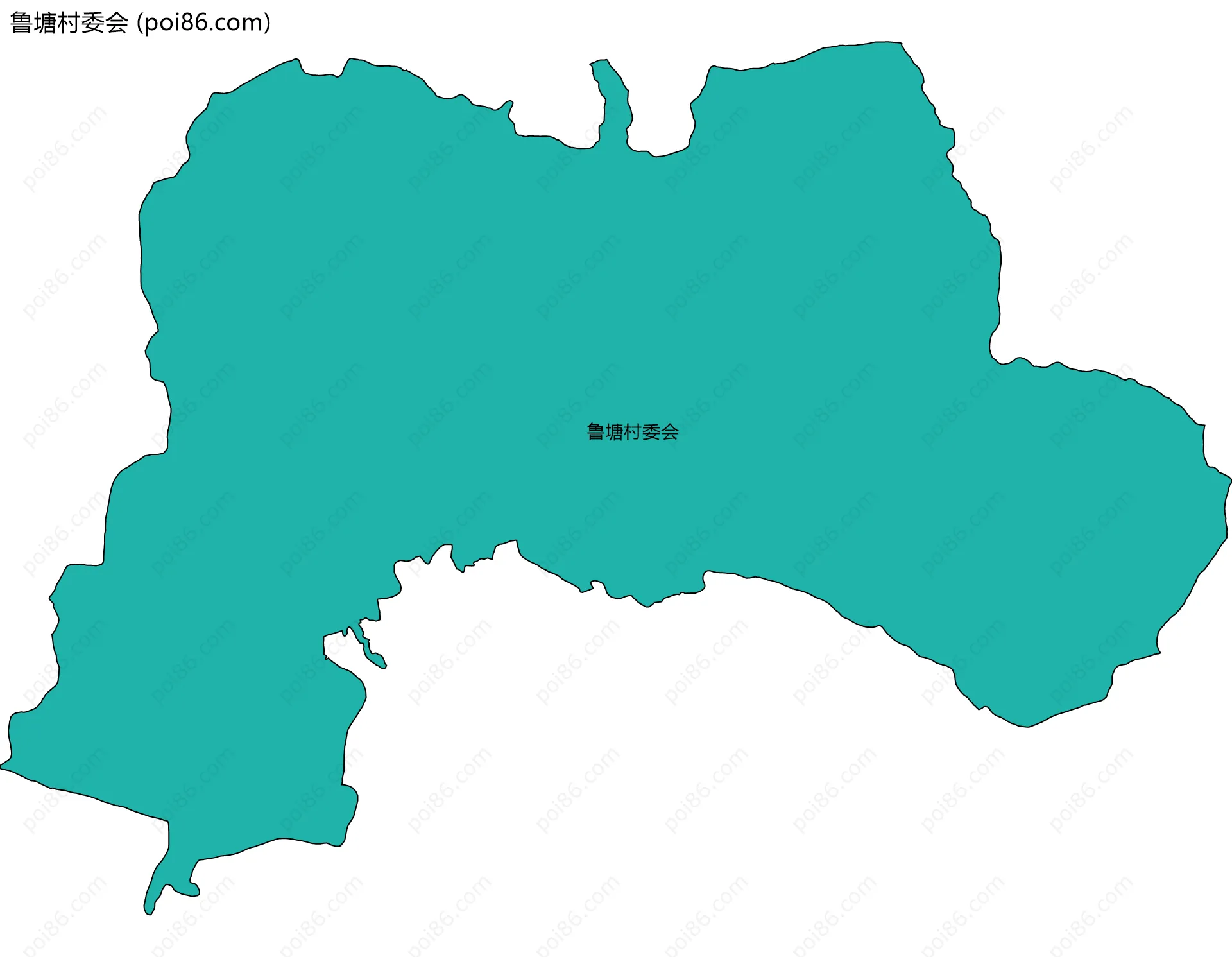 鲁塘村委会边界地图