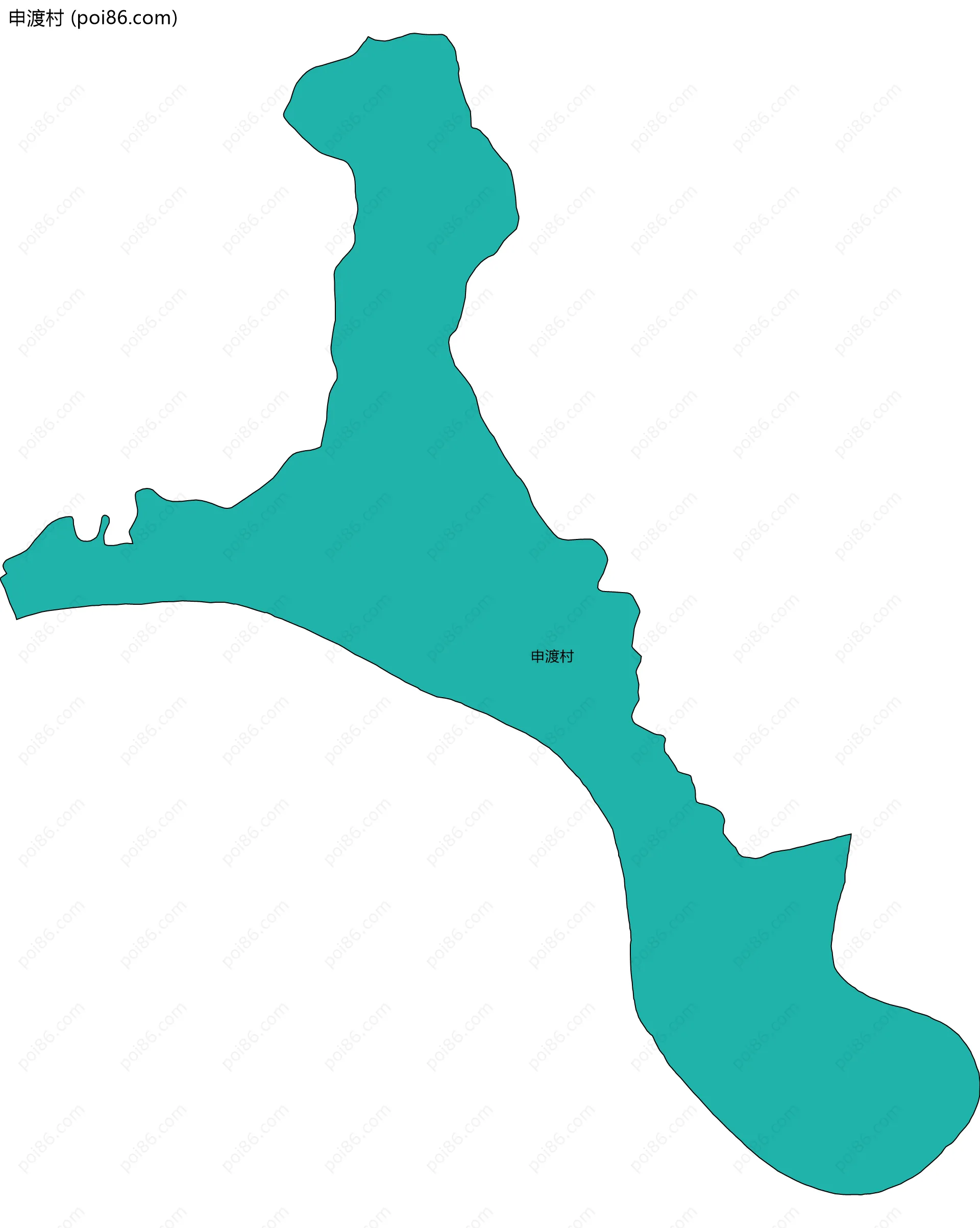 申渡村边界地图