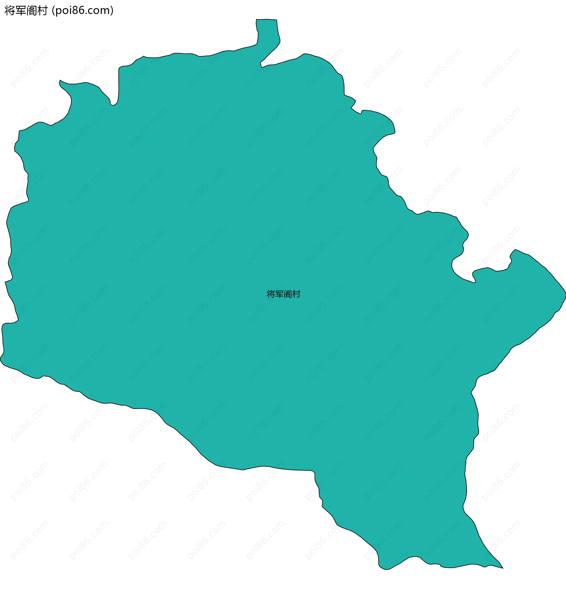 将军阁村边界地图