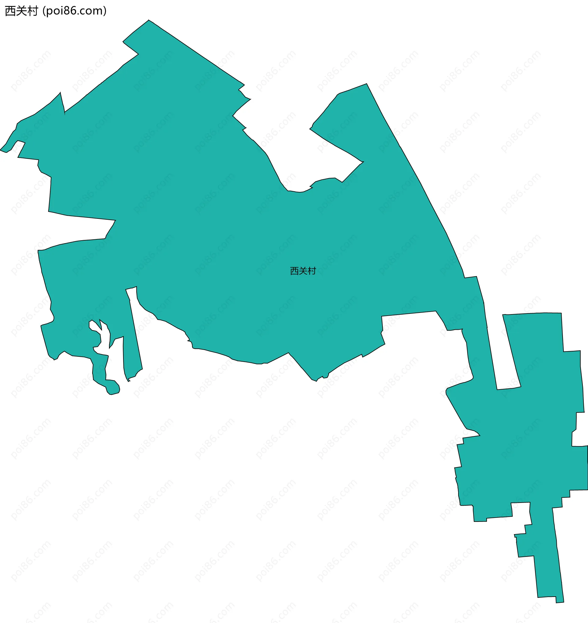 西关村边界地图