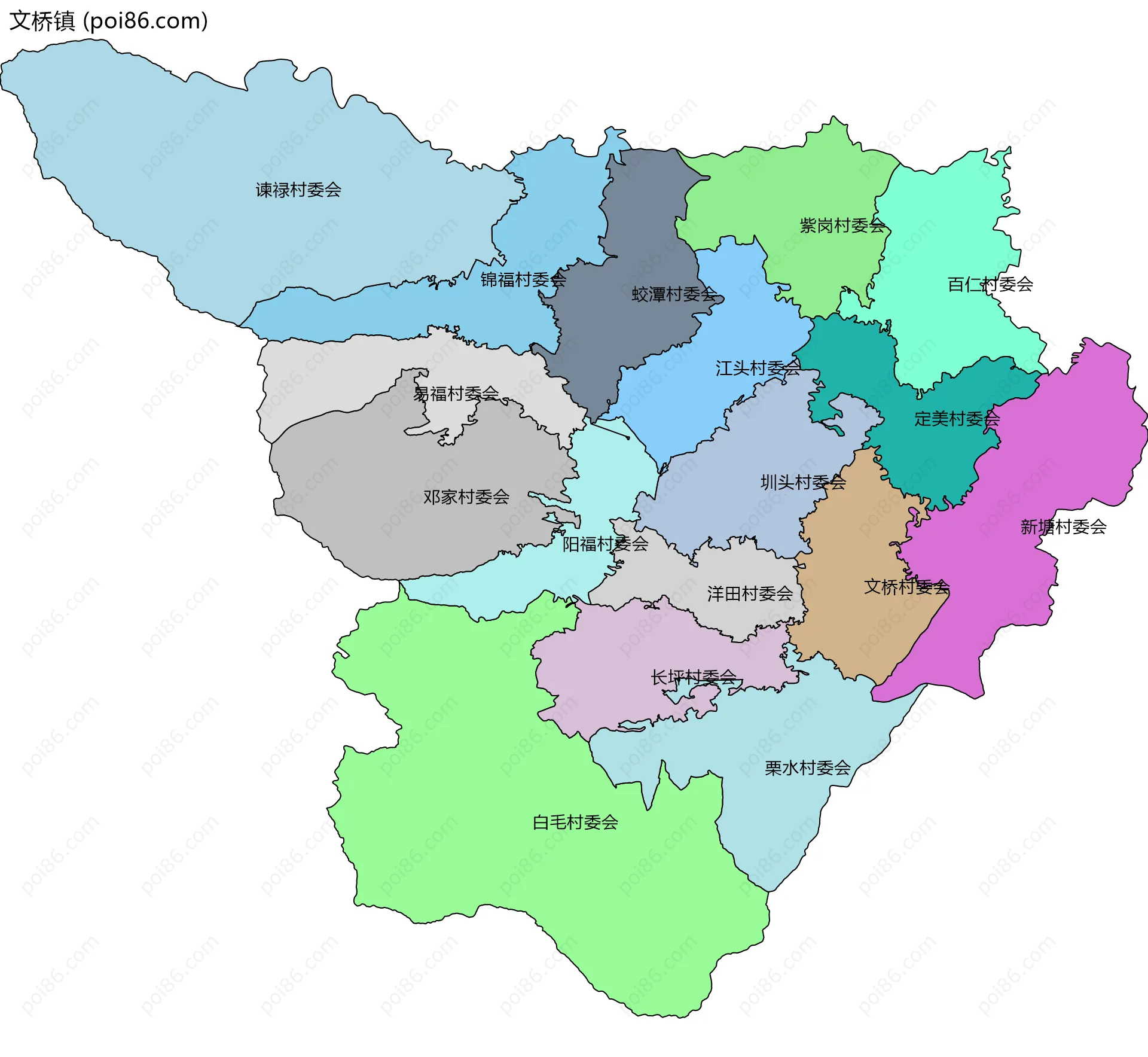 文桥镇边界地图(五级行政区划)