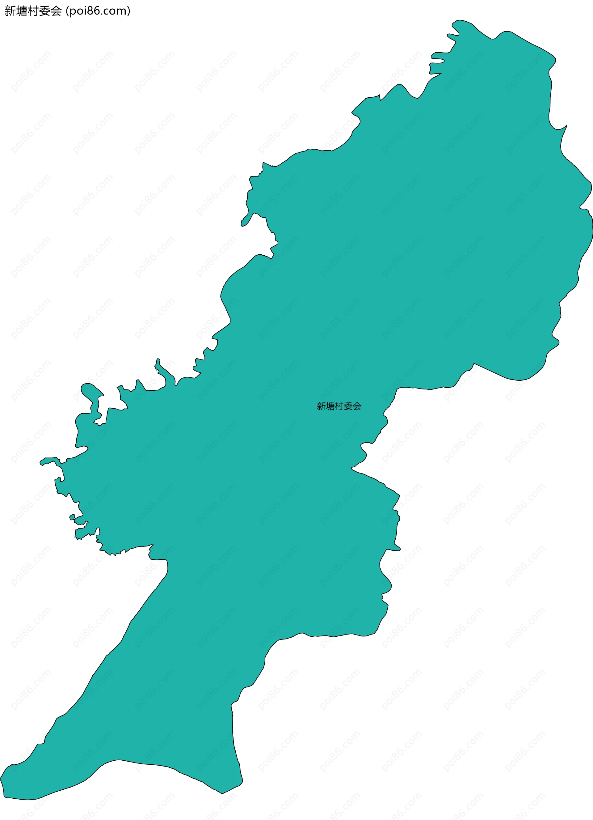 新塘村委会边界地图