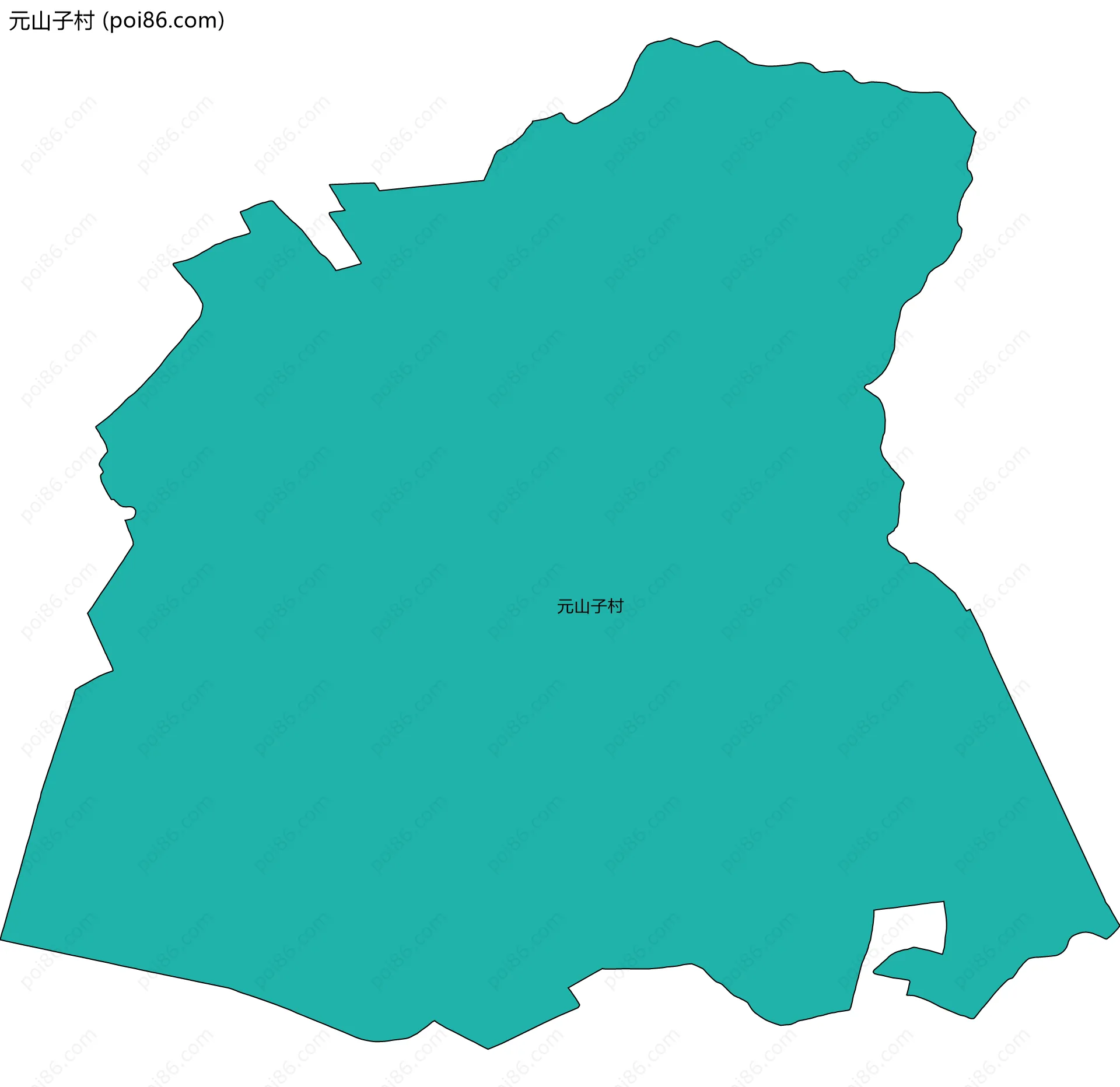 元山子村边界地图