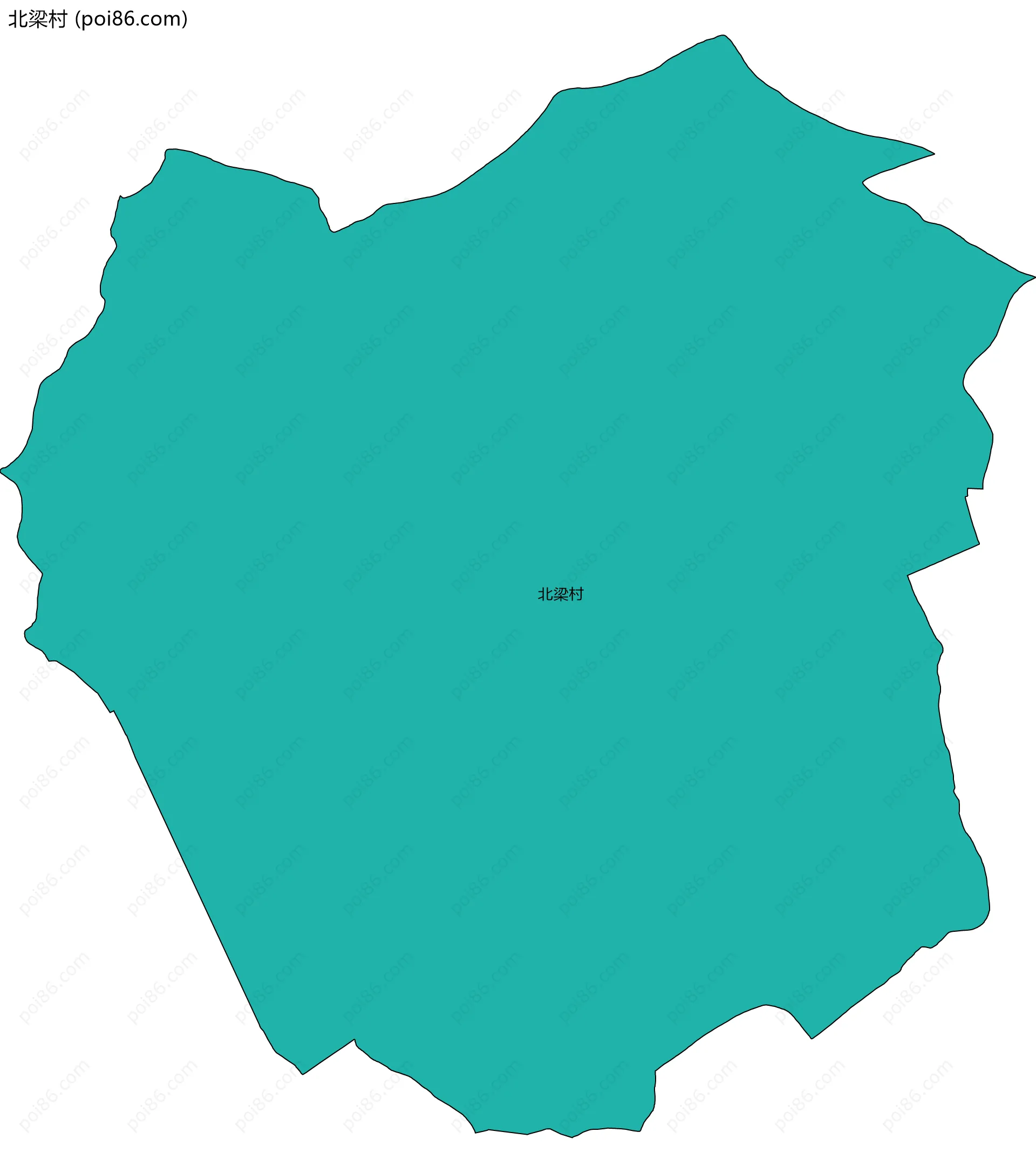 北梁村边界地图