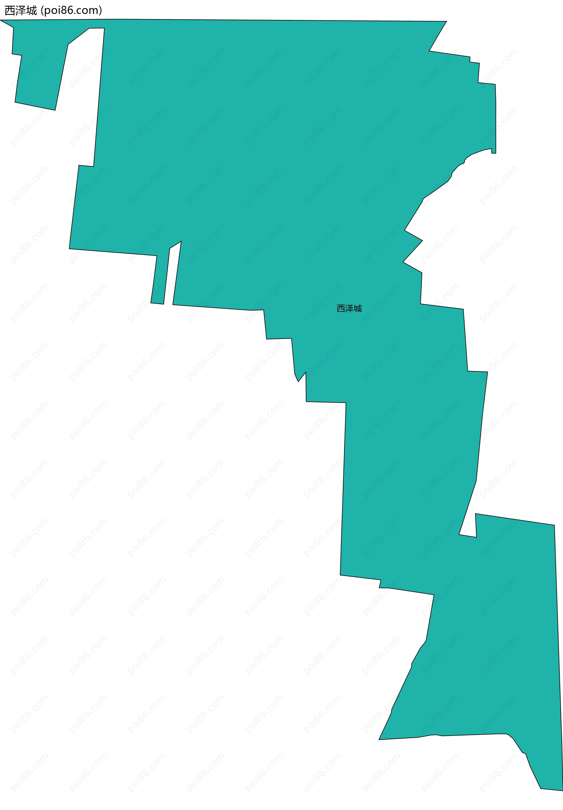 西泽城边界地图