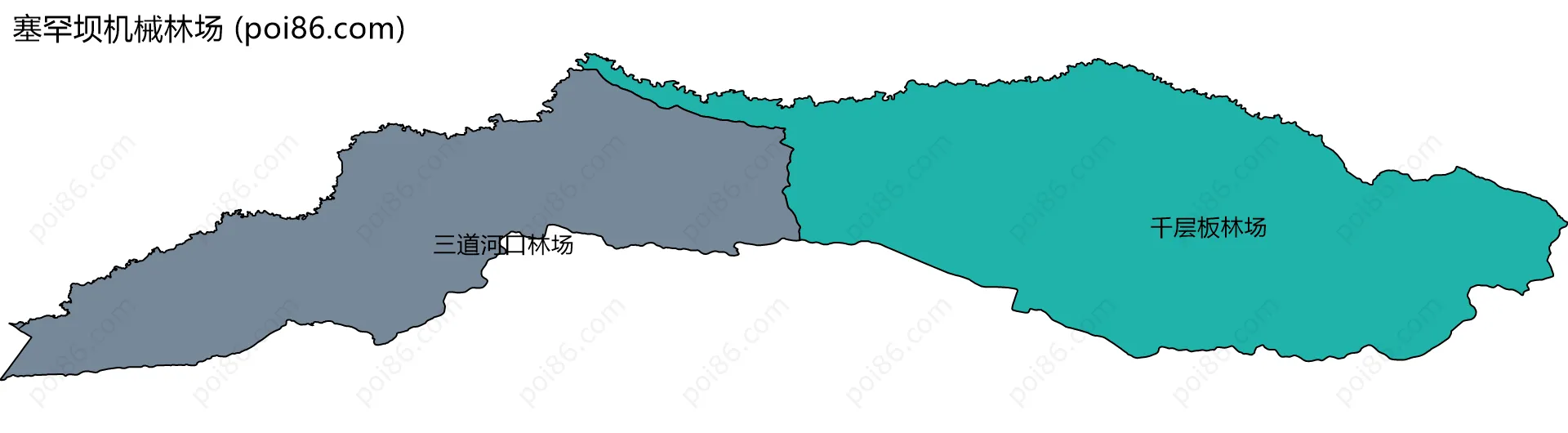 塞罕坝机械林场边界地图(五级行政区划)