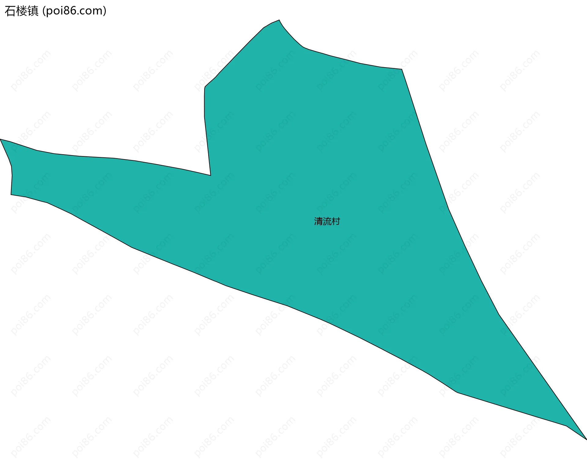 石楼镇边界地图(五级行政区划)