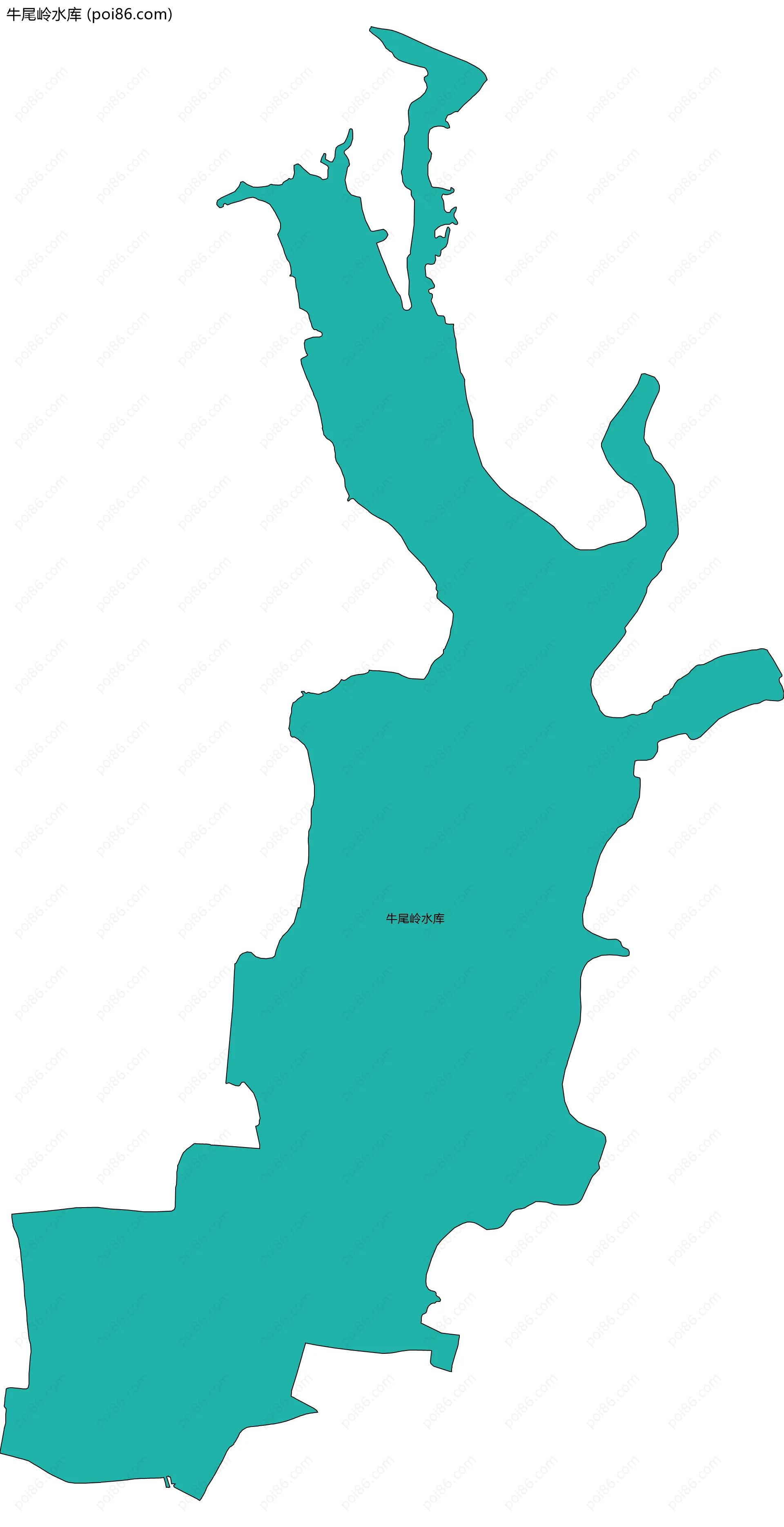 牛尾岭水库边界地图